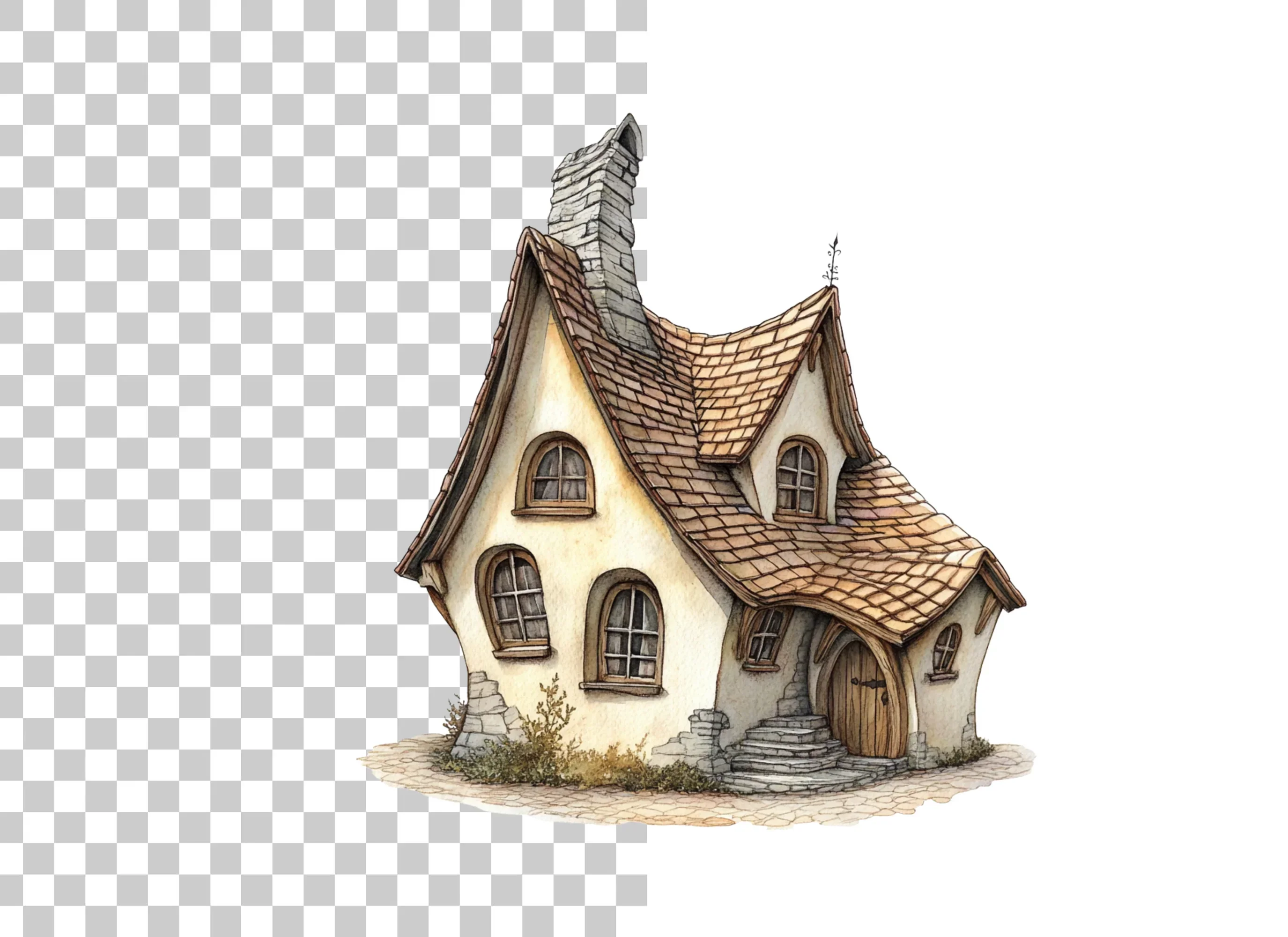 Charming Fantasy Cottage Clipart Bundle - Image 2
