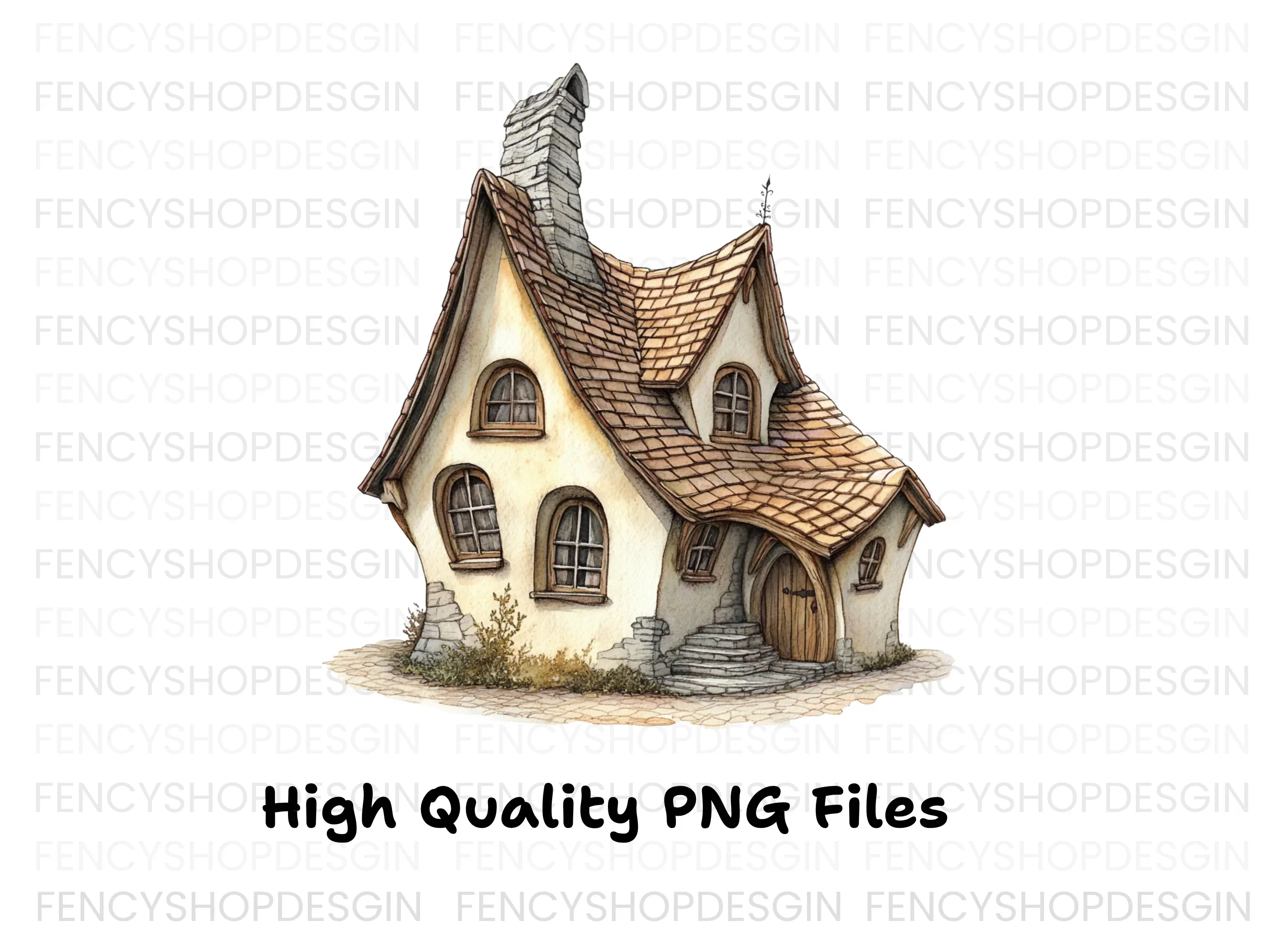 Charming Fantasy Cottage Clipart Bundle - Image 3