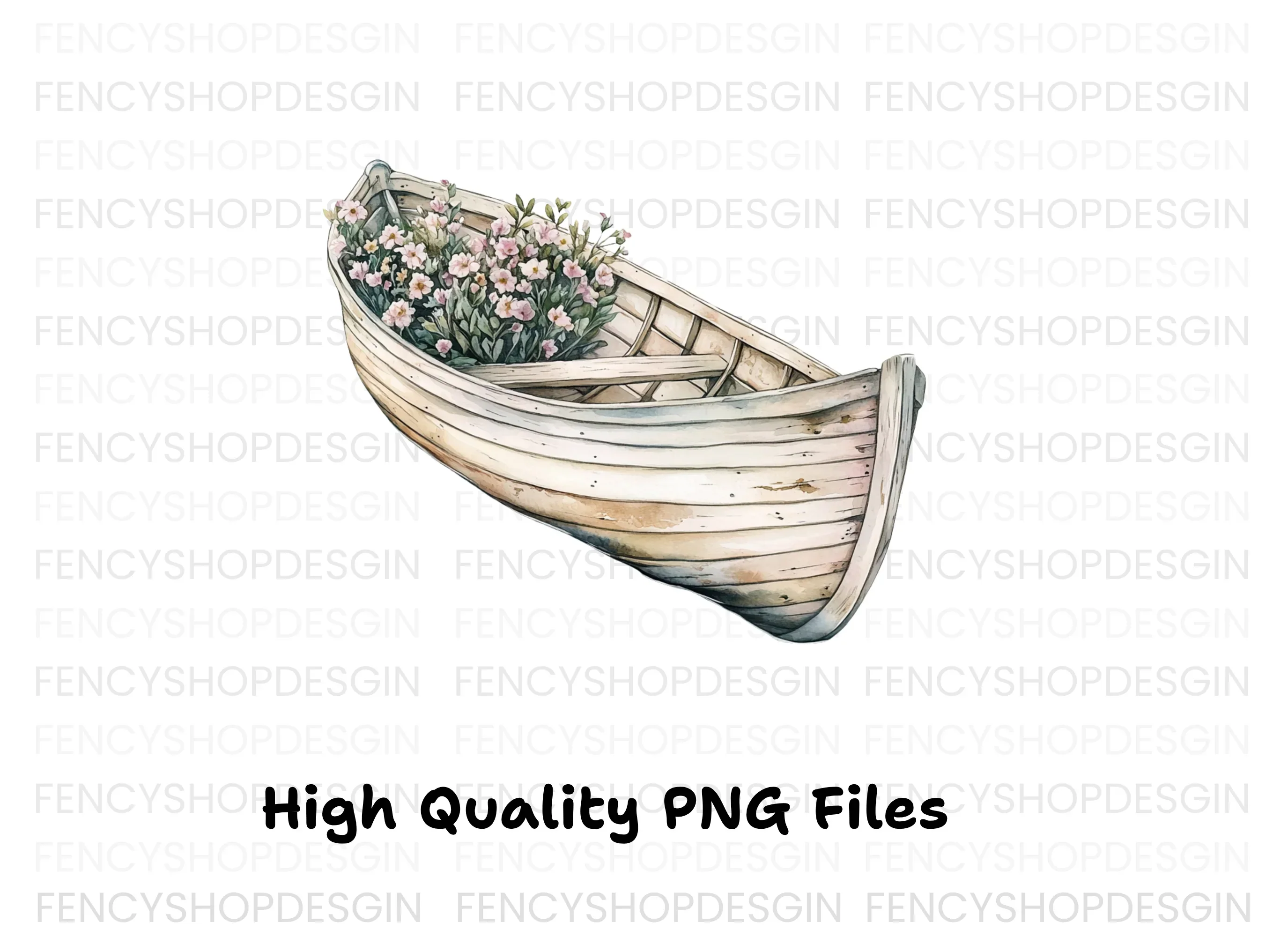 Charming Floral Boat Clipart Bundle - Image 3
