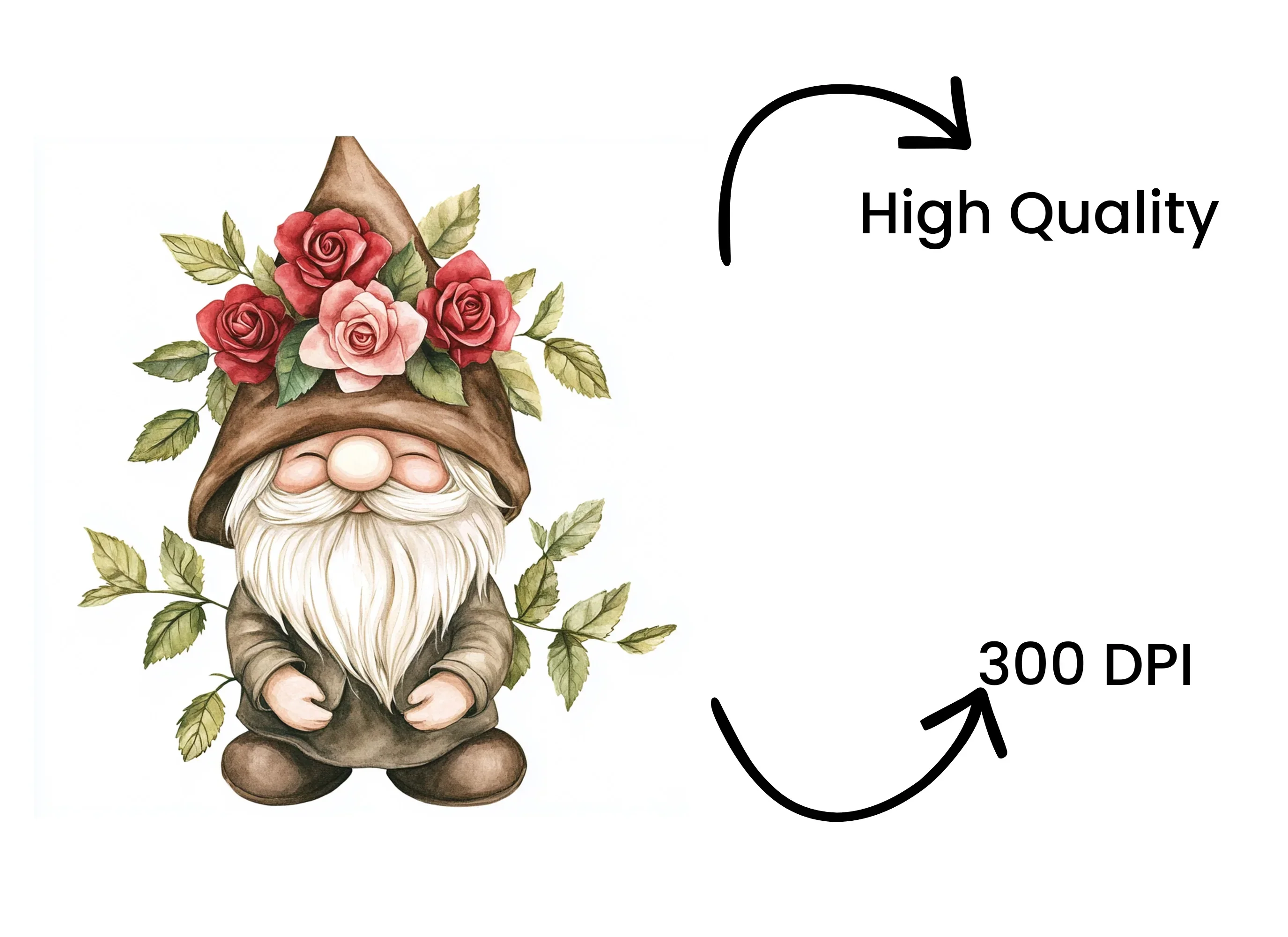 Charming Floral Gnomes Clipart Bundle - Image 4