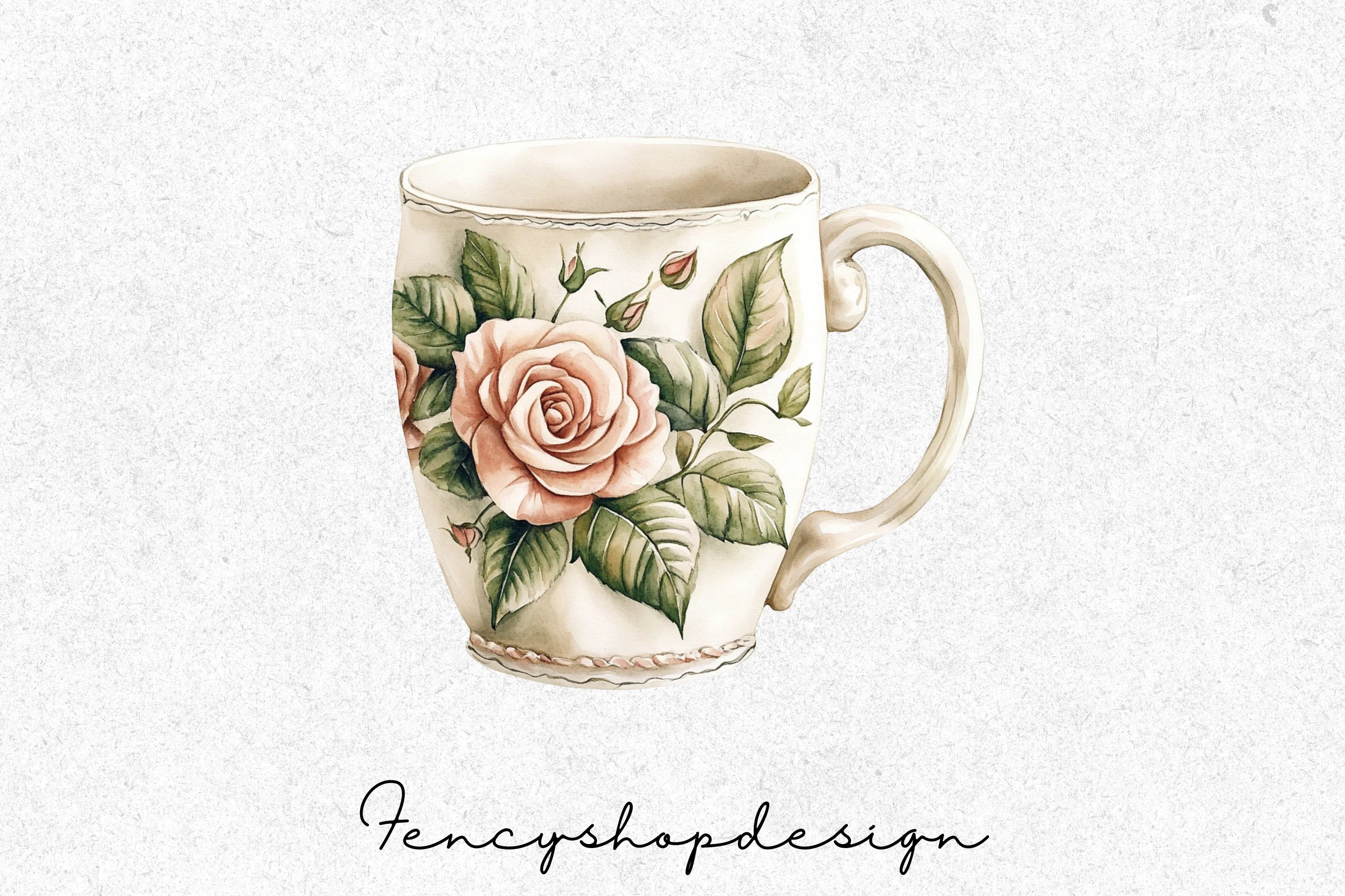 Charming Floral Mugs Clipart Bundle - Image 6