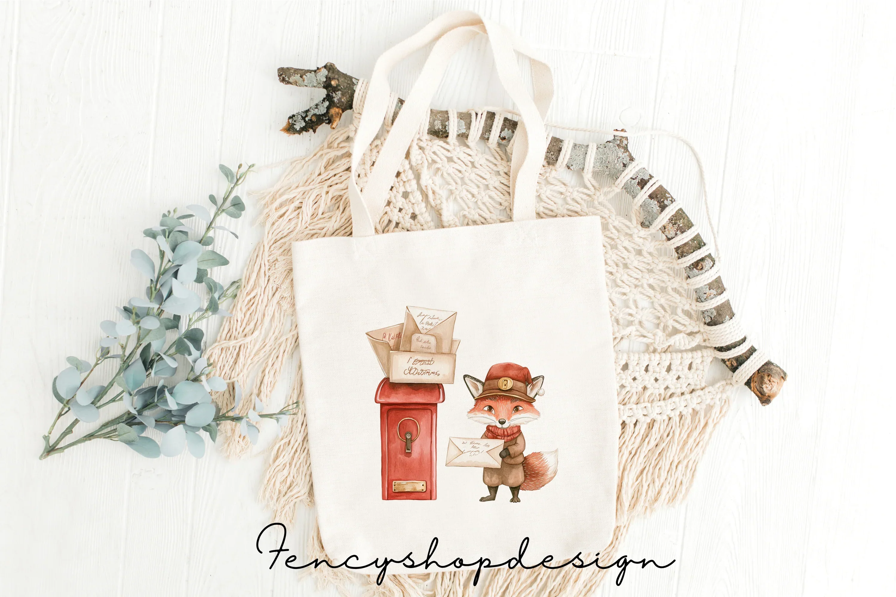 Charming Fox Mail Delivery Clipart Bundle - Image 4