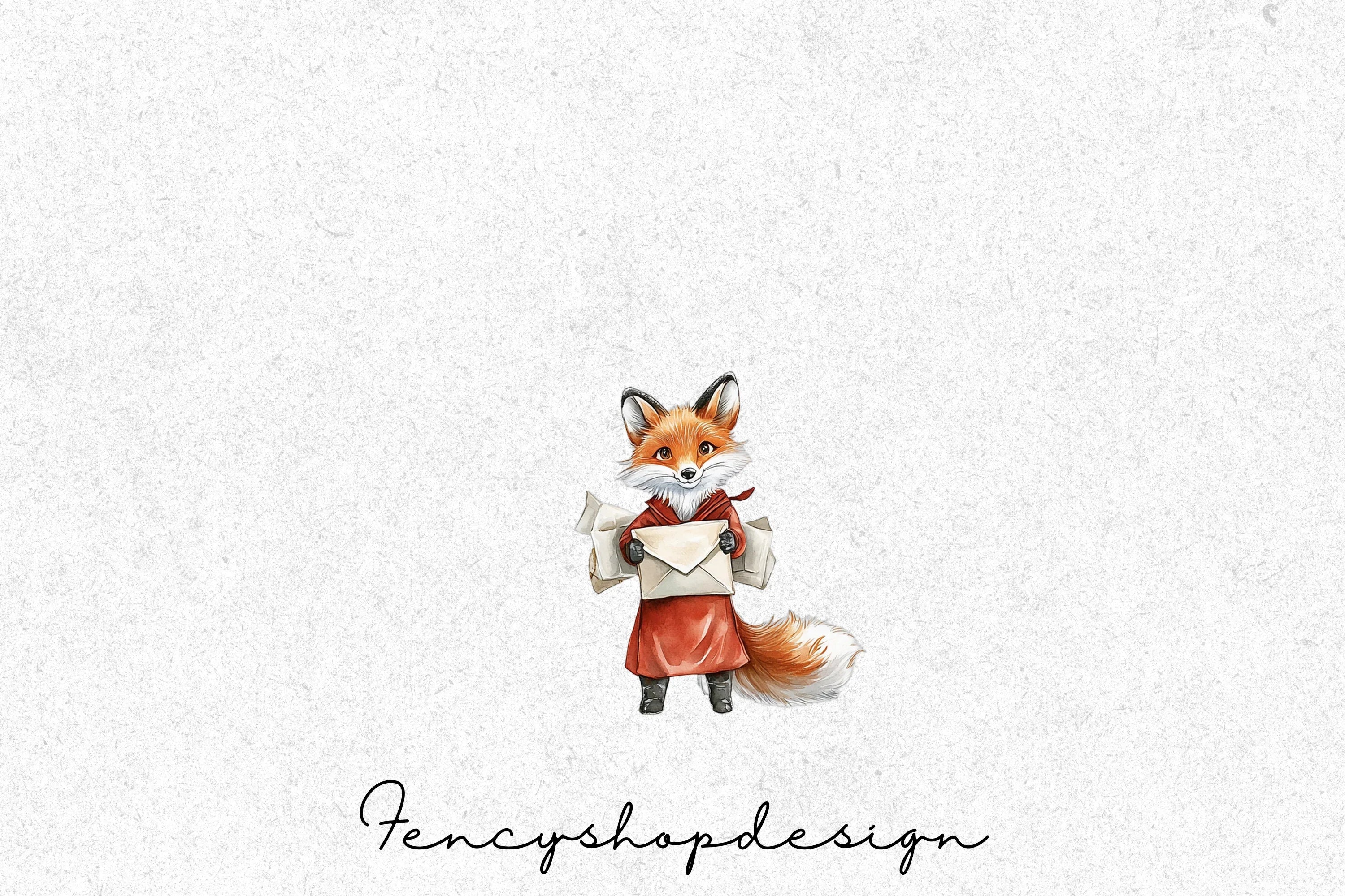 Charming Fox Mail Delivery Clipart Bundle - Image 8