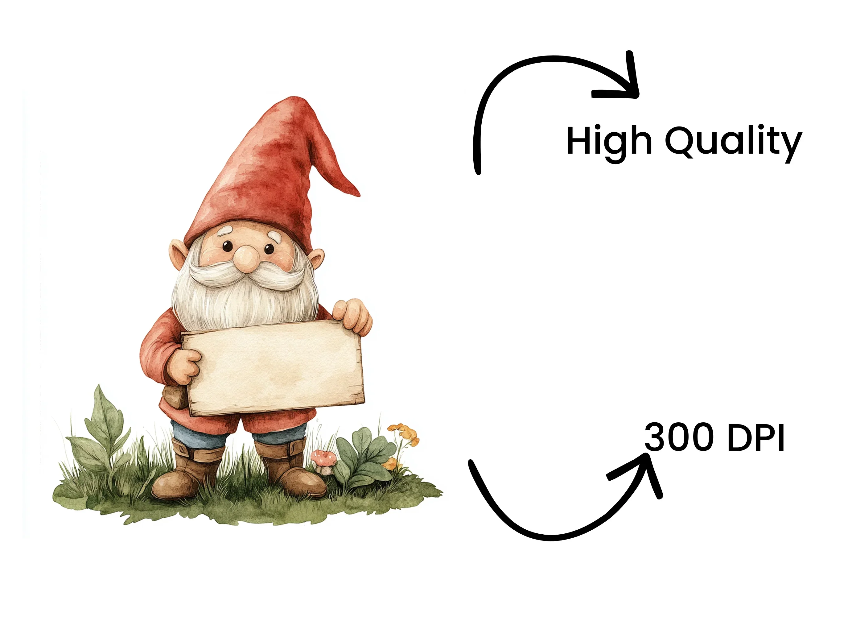 Charming Garden Gnomes with Signs Clipart Bundle - Image 4