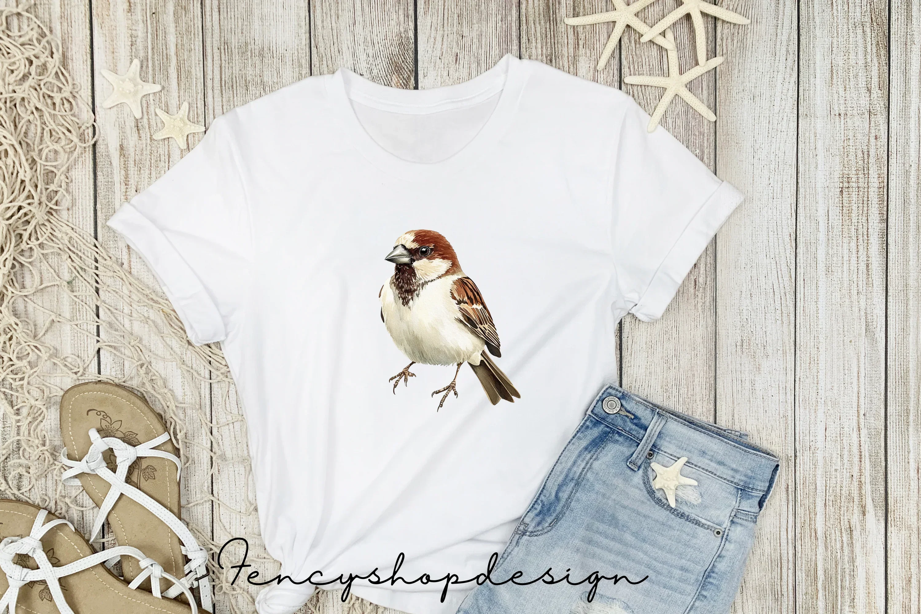 Charming Garden Sparrows Clipart Bundle - Image 5