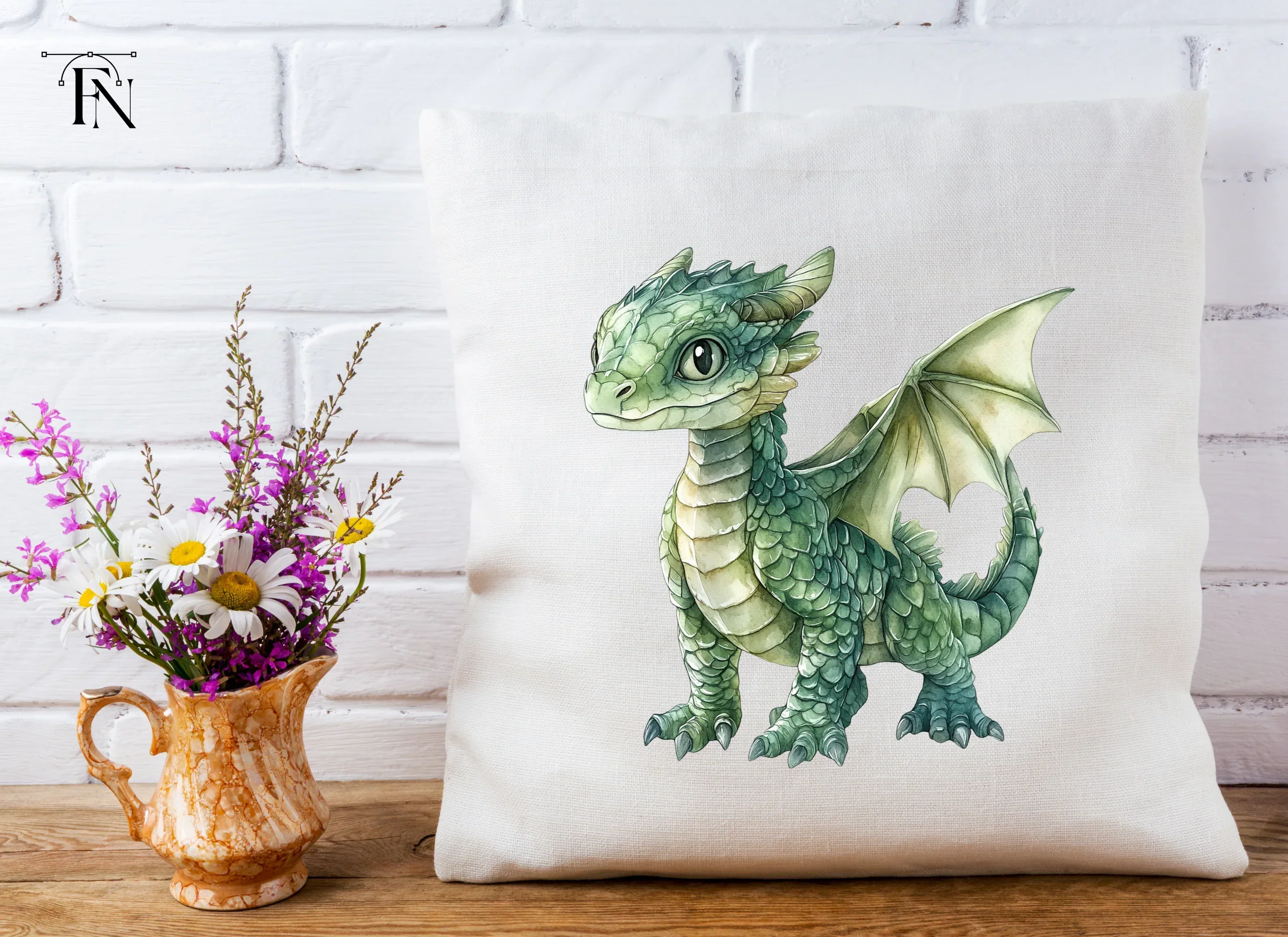 Charming Green Baby Dragon Clipart Bundle - Image 4