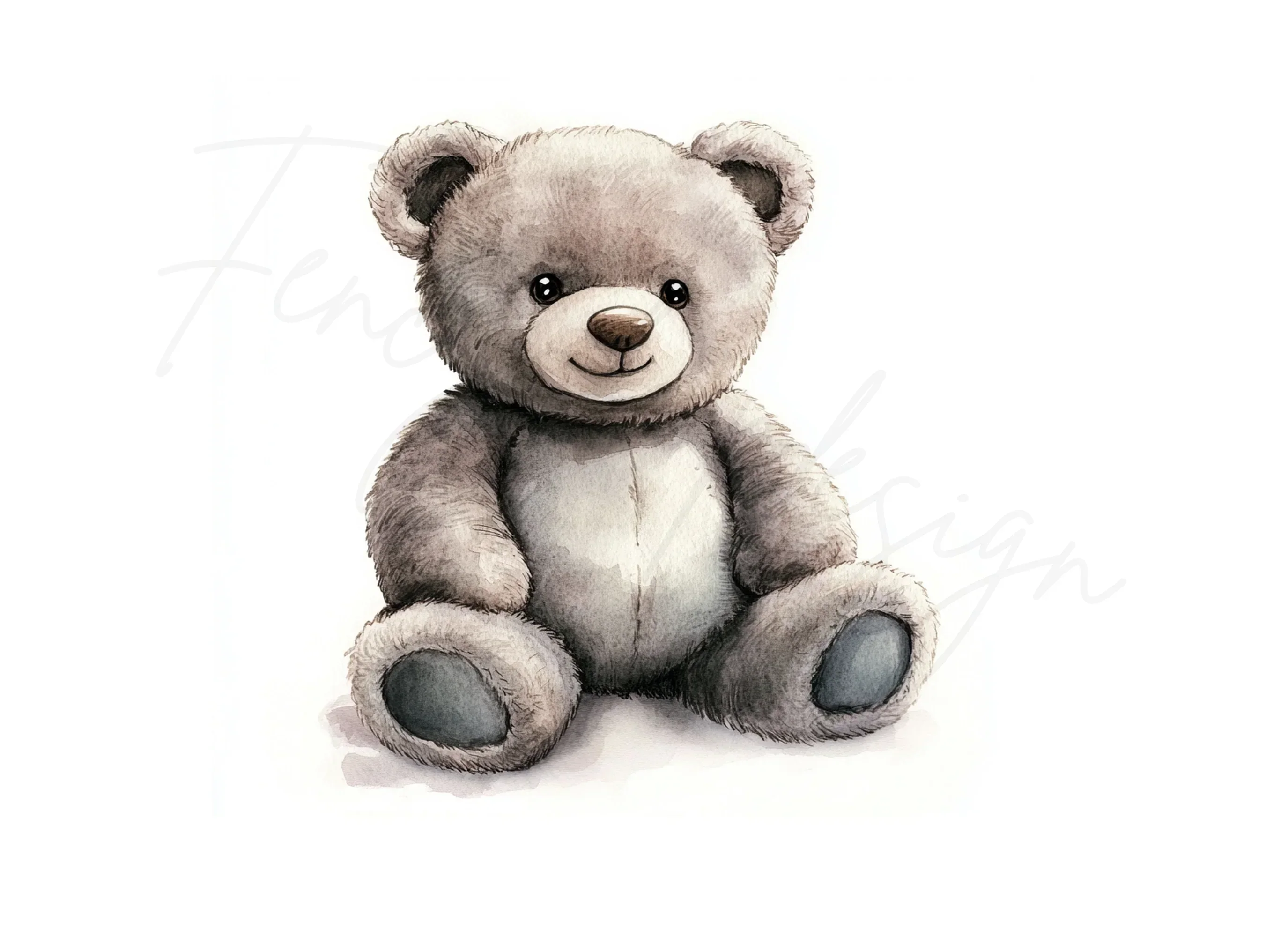 Charming Grey Teddy Bear Clipart Bundle - Image 3