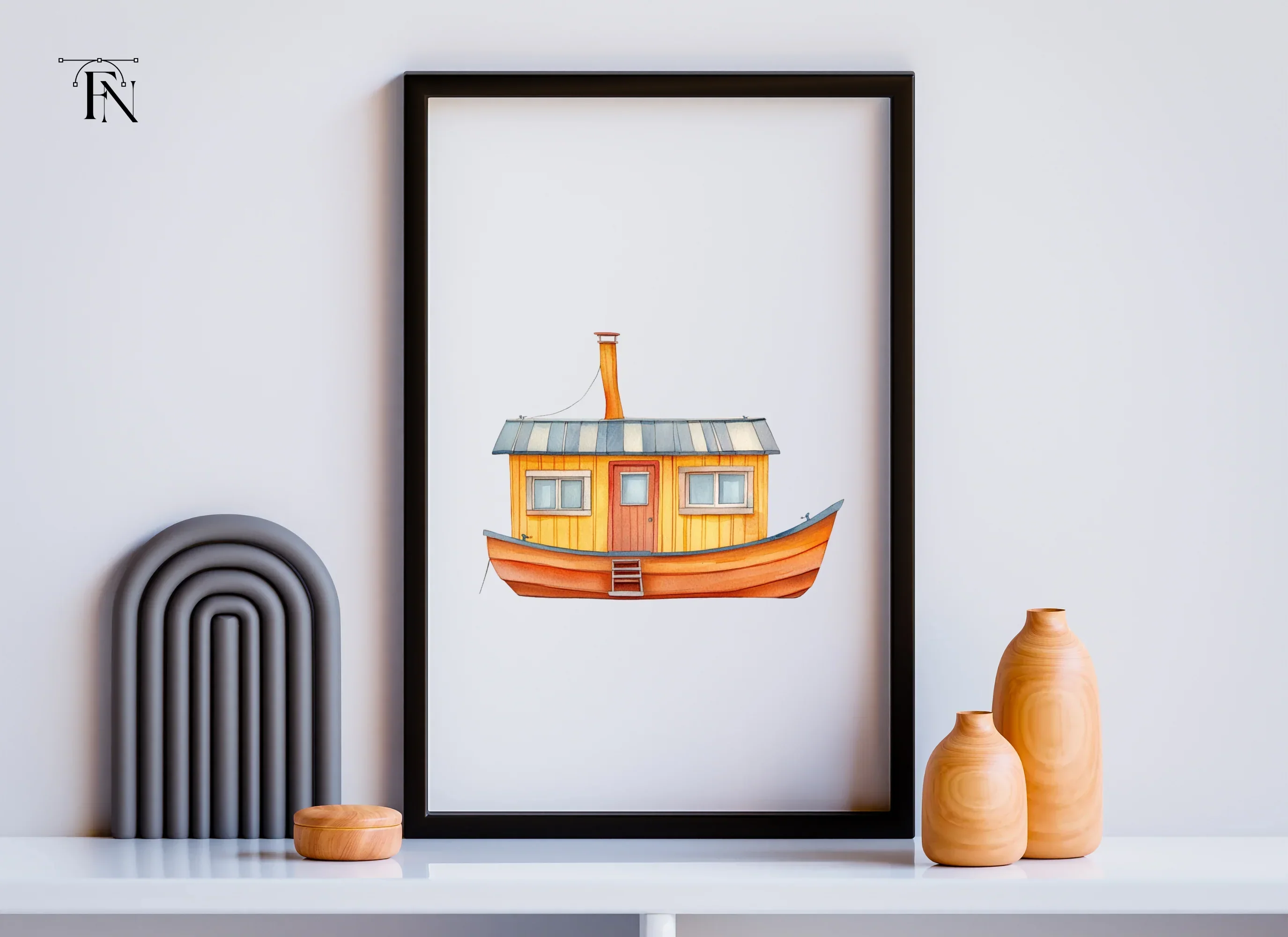Charming Houseboat Clipart Bundle - Image 3
