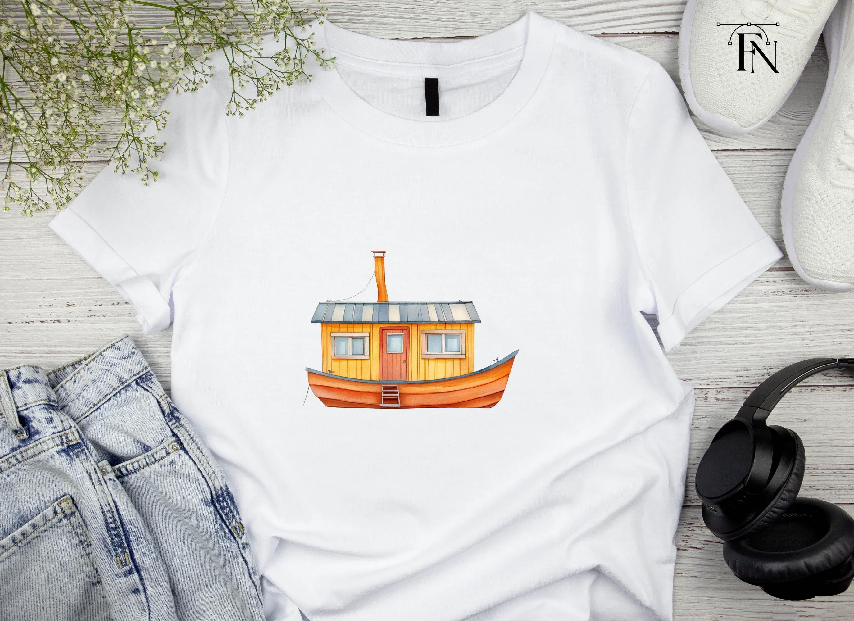Charming Houseboat Clipart Bundle - Image 5