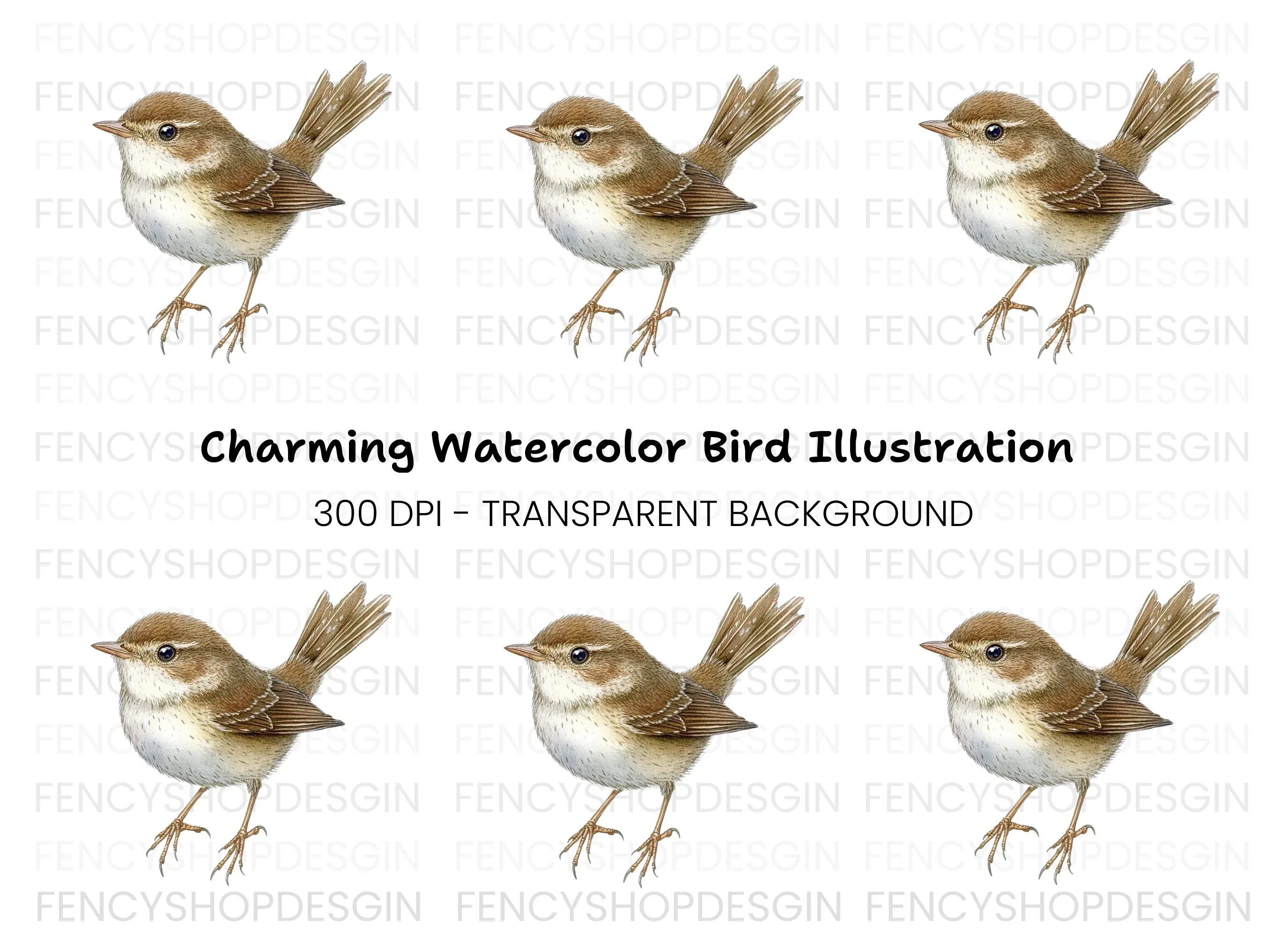 Charming Little Brown Bird Clipart Bundle