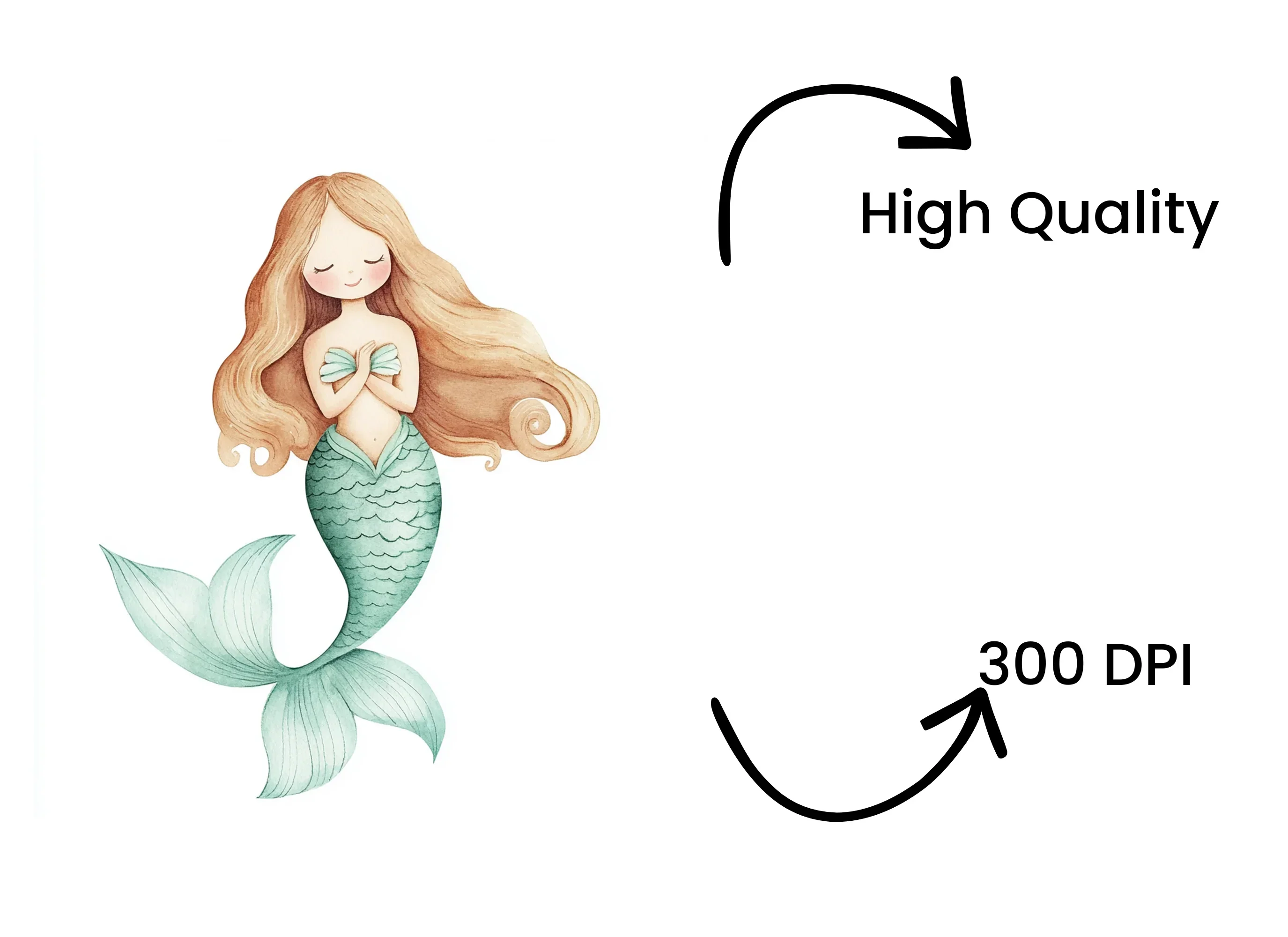 Charming Mermaid Illustrations Clipart Bundle - Image 4