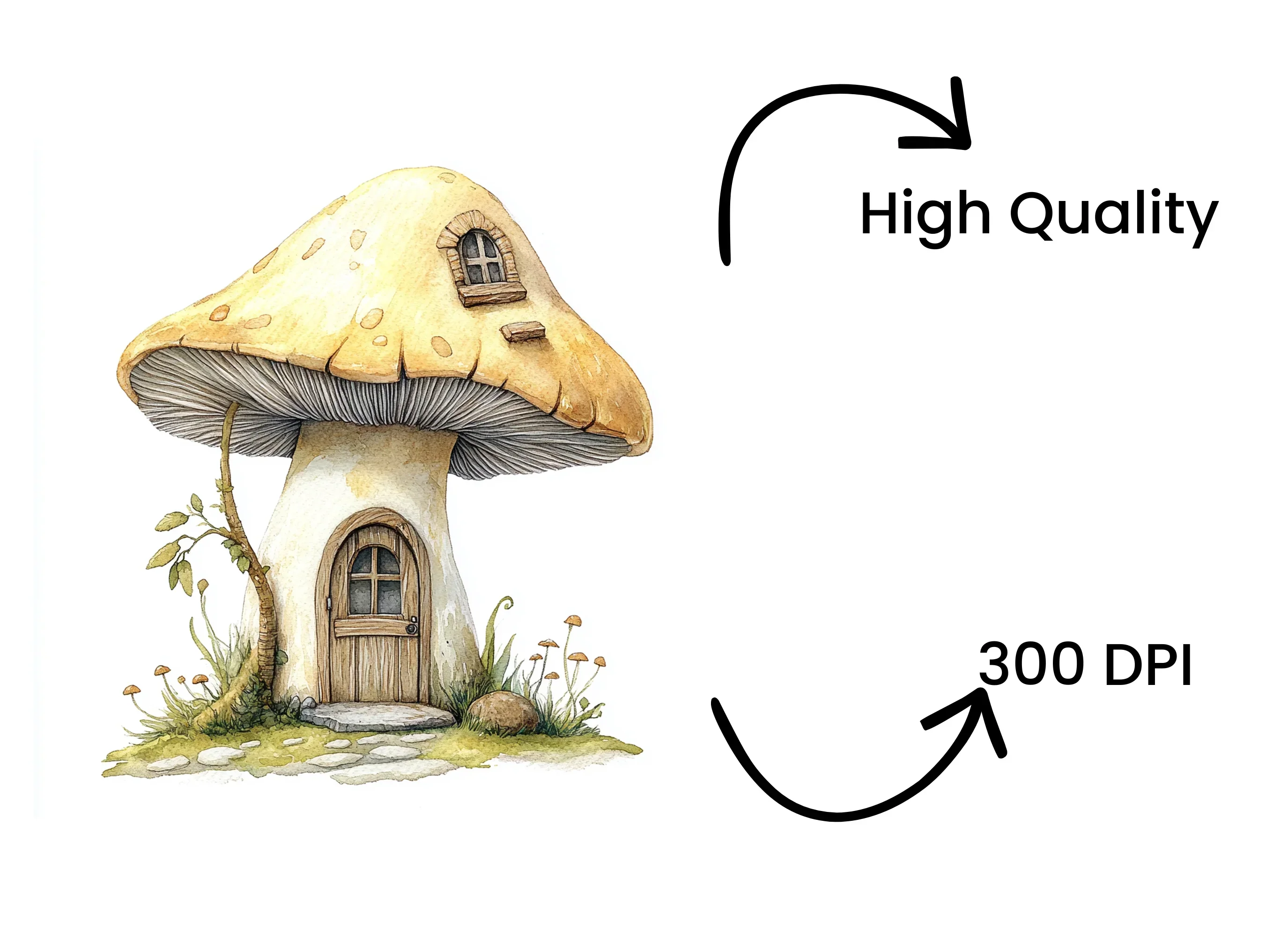 Charming Mushroom House Clipart Bundle - Image 4
