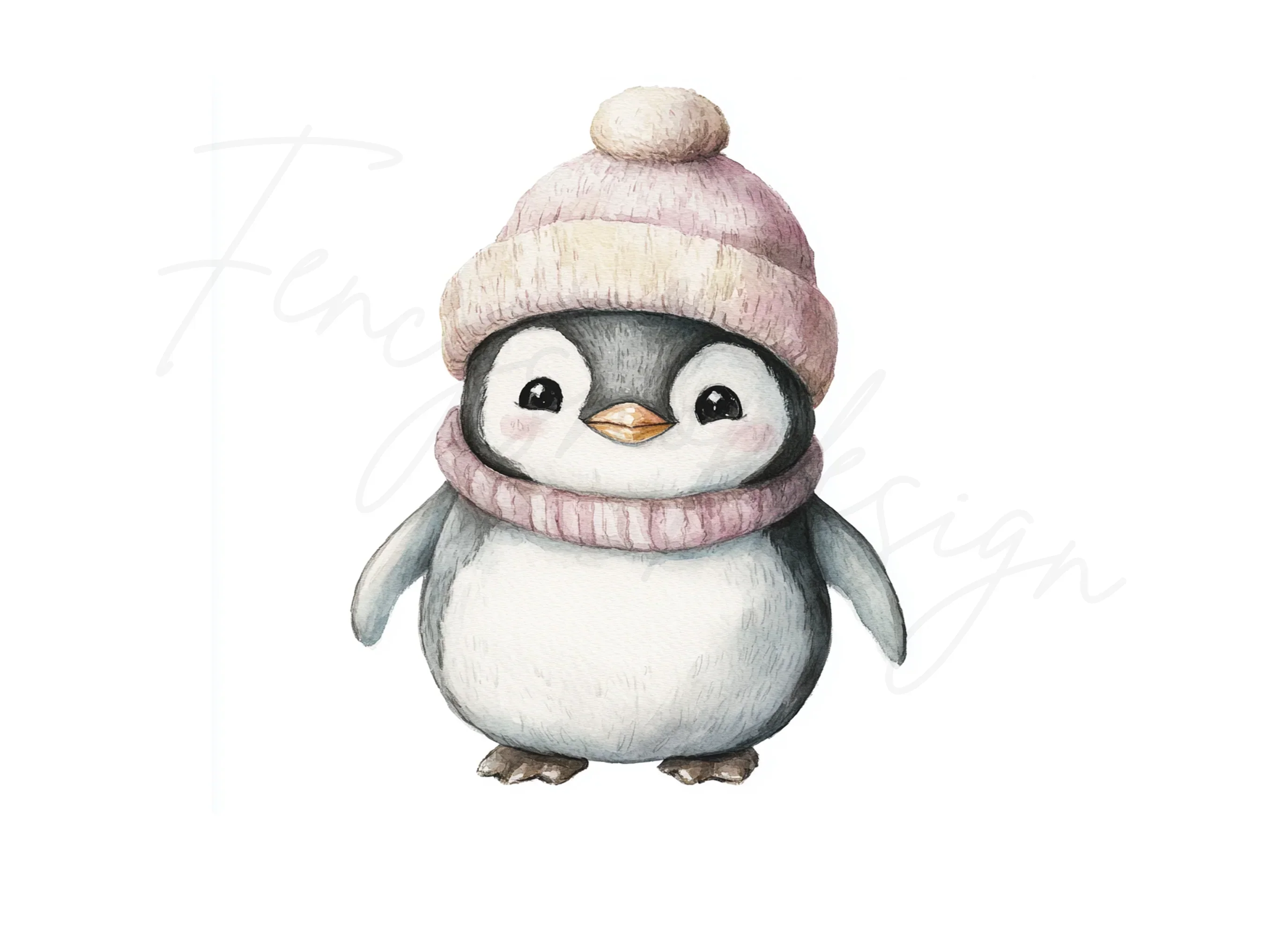 Charming Penguin Scarf Hat Clipart Bundle - Image 3