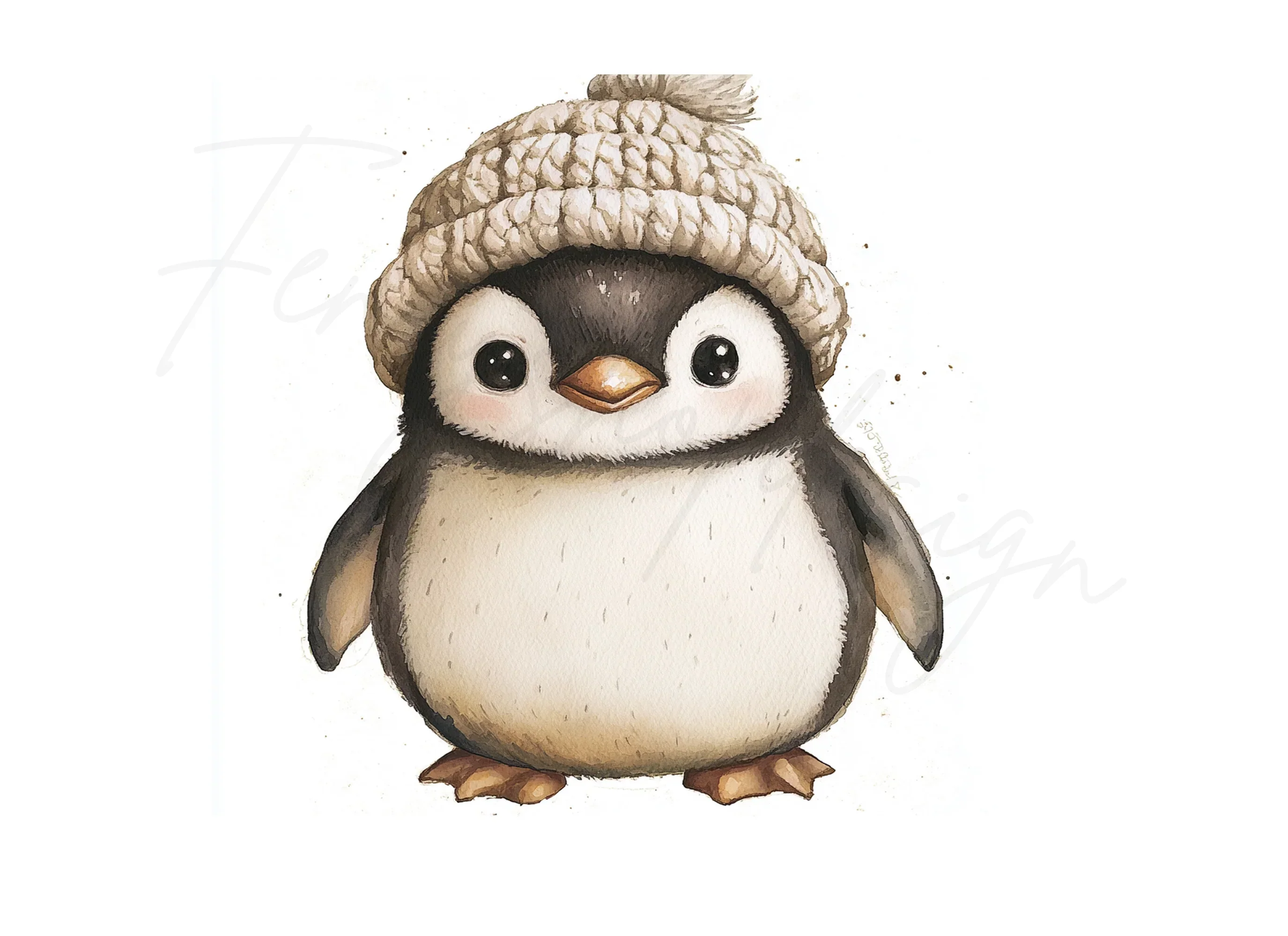 Charming Penguin with Knitted Hat Clipart Bundle - Image 2