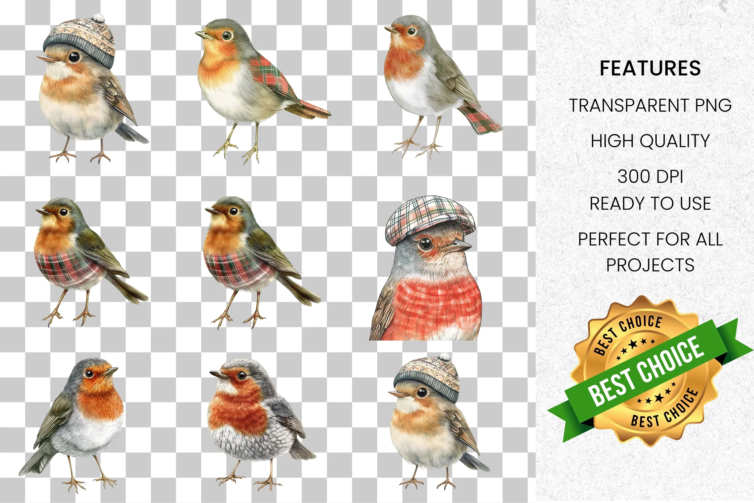 Charming Robin Clipart Bundle - Image 2