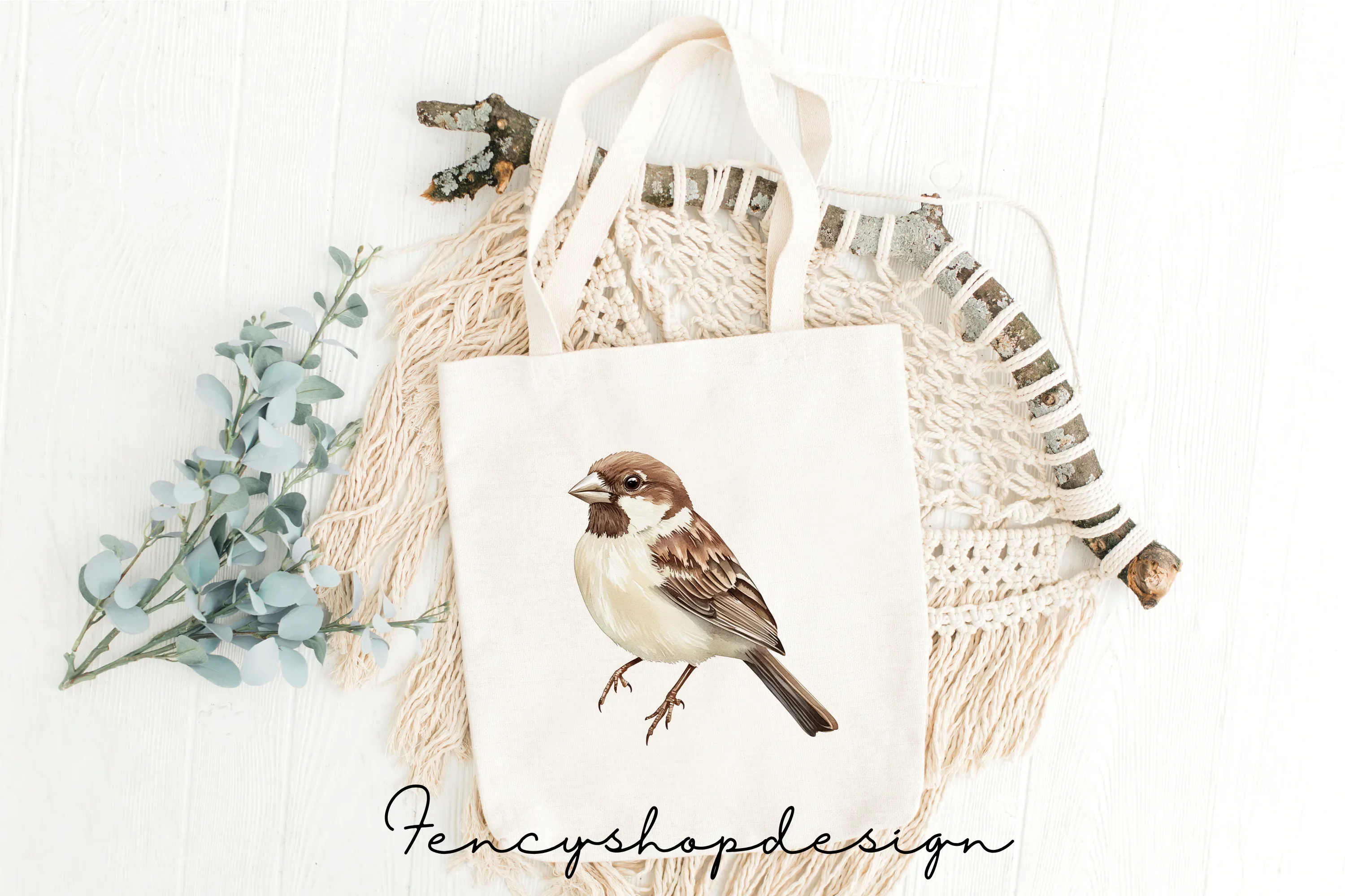 Charming Sparrow Illustrations Clipart Bundle - Image 4