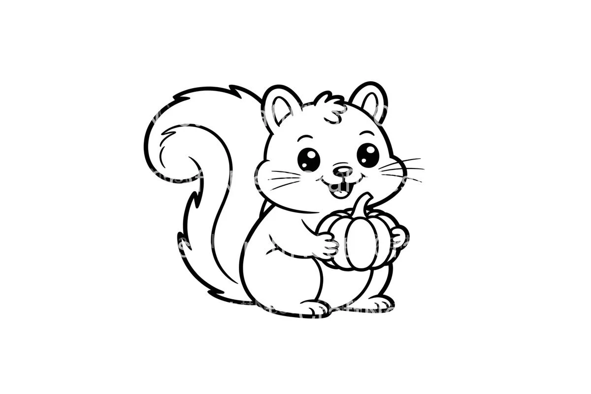 Charming Squirrel Pumpkin Coloring Books - Image 2