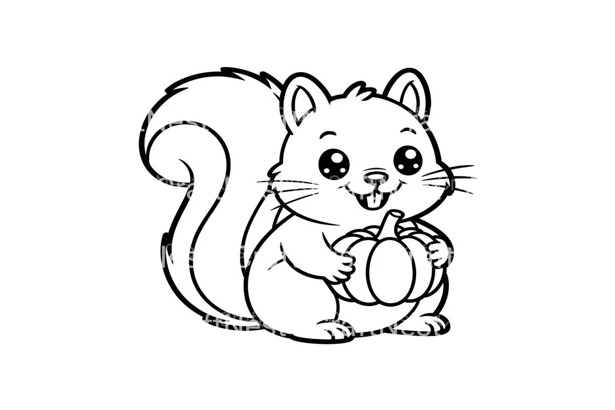 Charming Squirrel Pumpkin Coloring Books - Image 3