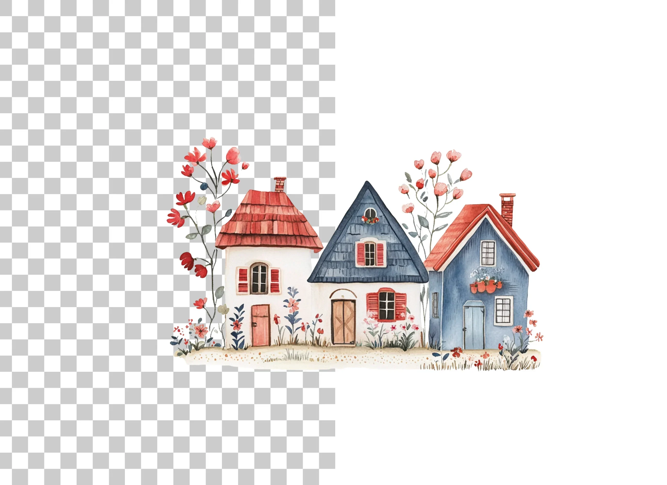 Charming Village Houses Clipart Bundle - Image 3