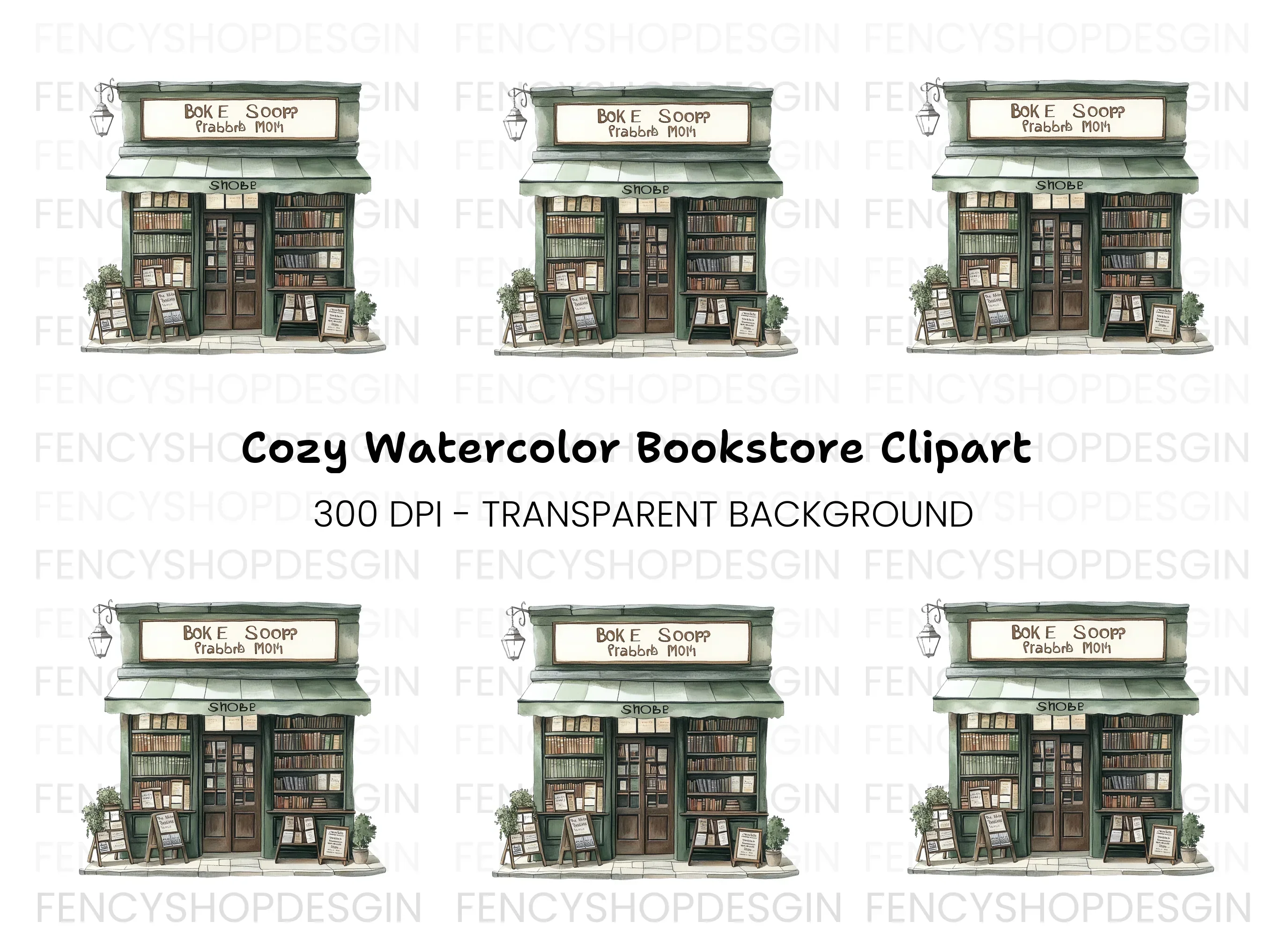 Charming Vintage Bookstore Clipart Bundle