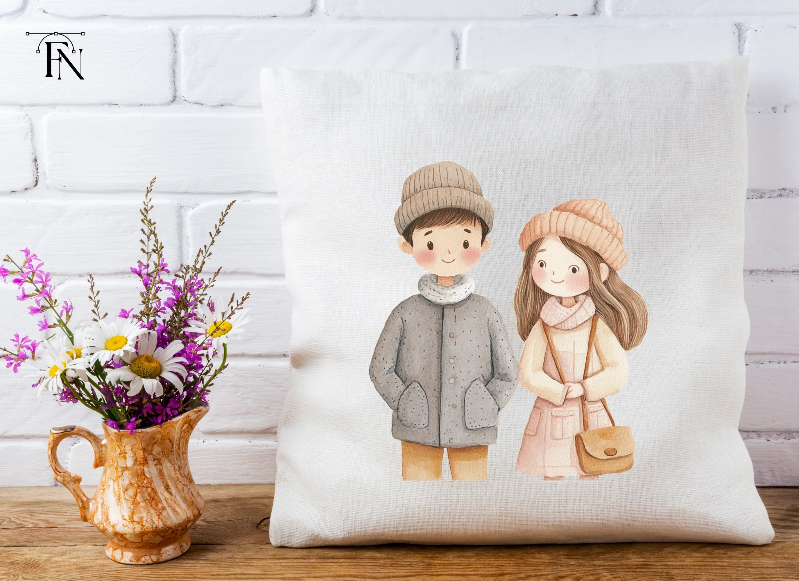 Charming Winter Couple Clipart Bundle - Image 4
