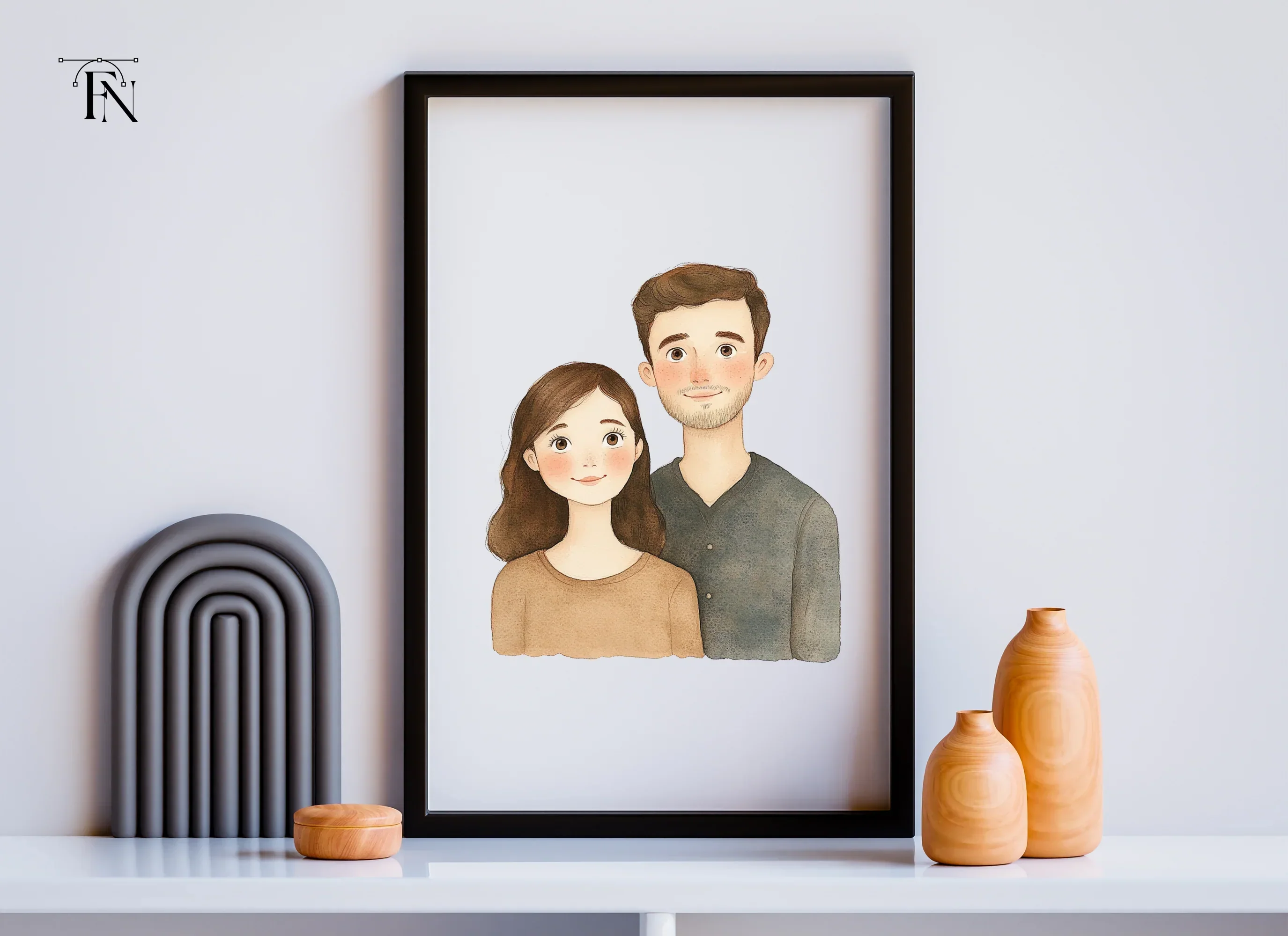 Charming Young Couple Portrait Clipart Bundle - Image 4
