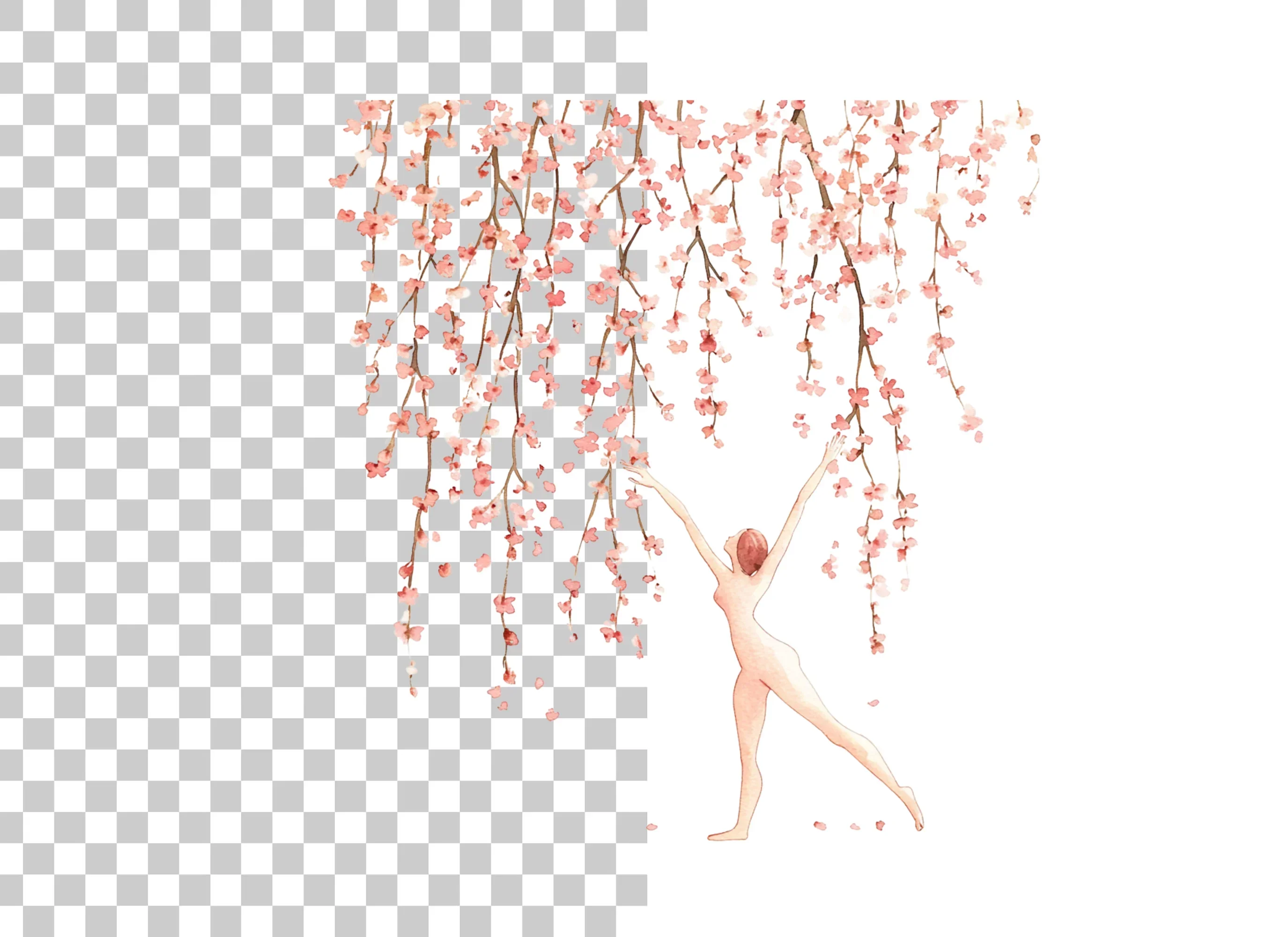 Cherry Blossom Dancers Clipart Bundle - Image 6
