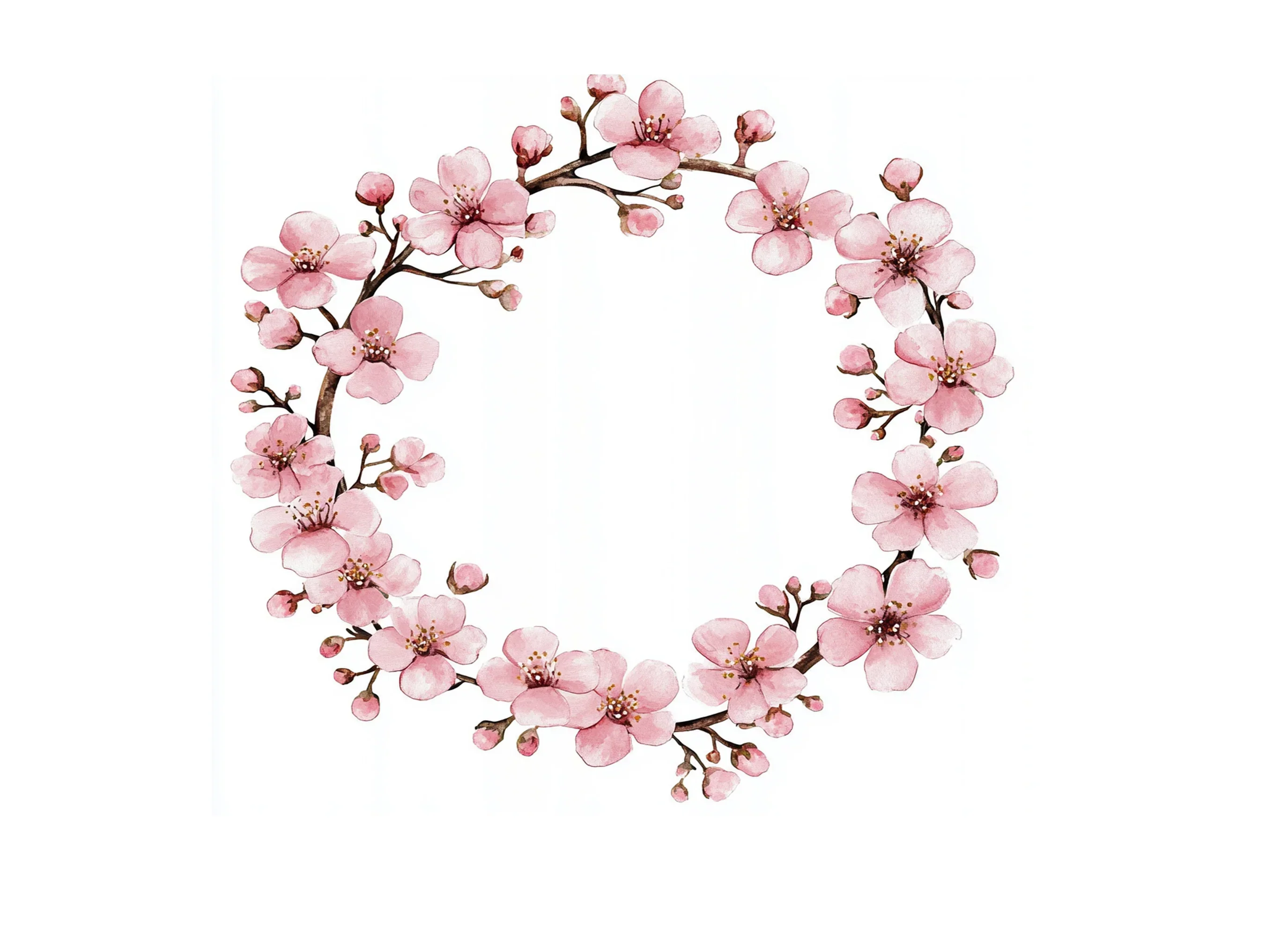 Cherry Blossom Wreaths Clipart Bundle - Image 2