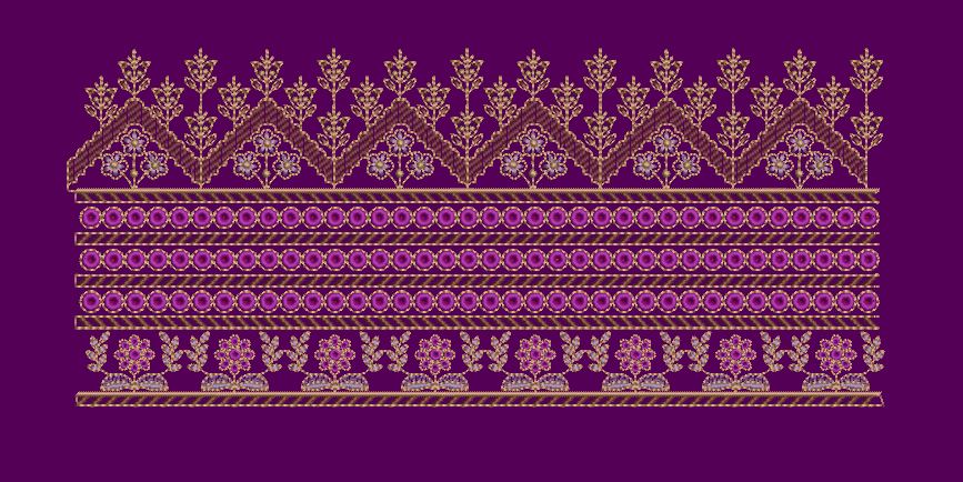 Chevron Crown Eyelet Border Embroidery Design