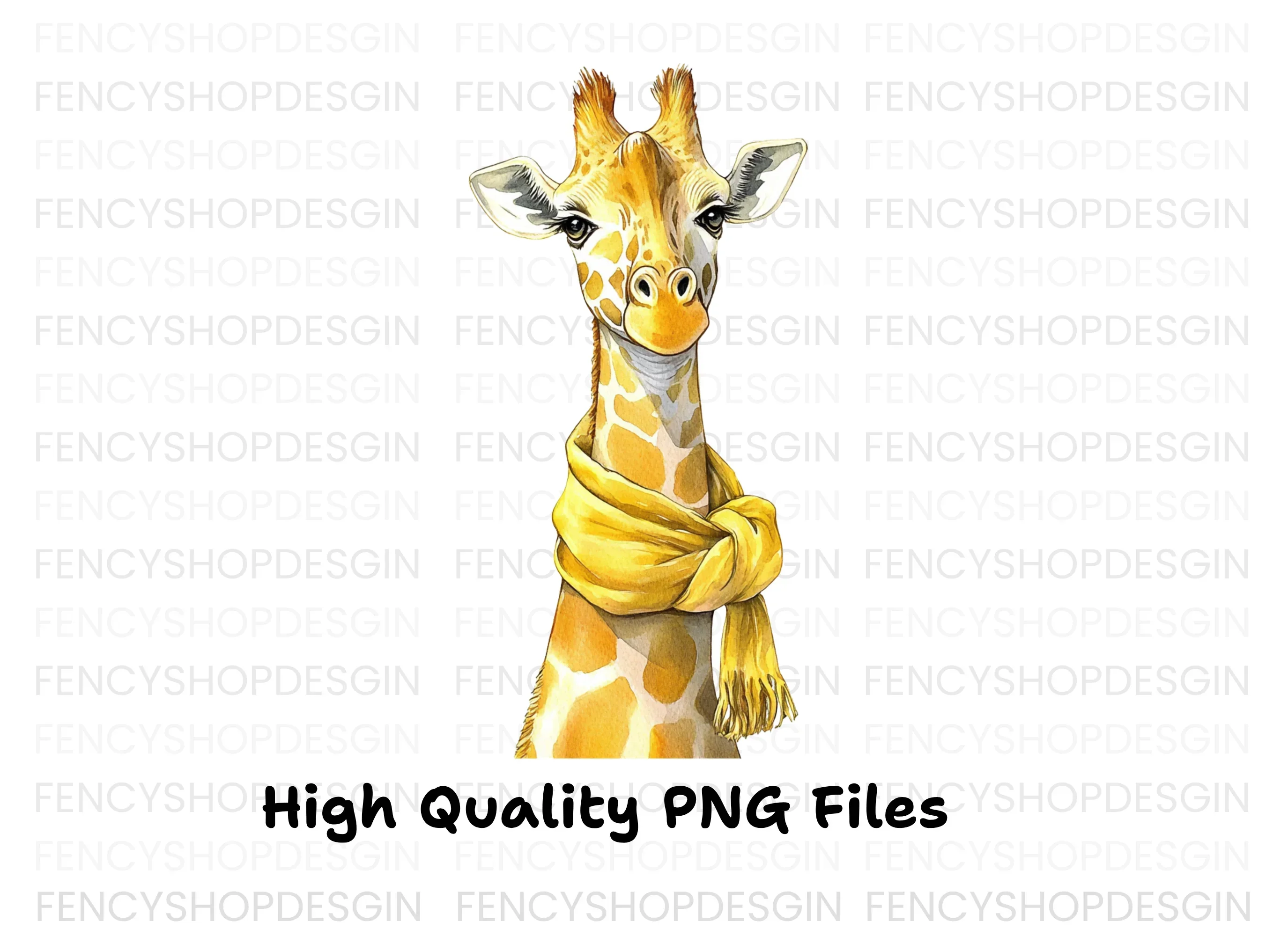 Chic Giraffe with Scarf Clipart Bundle - Image 2