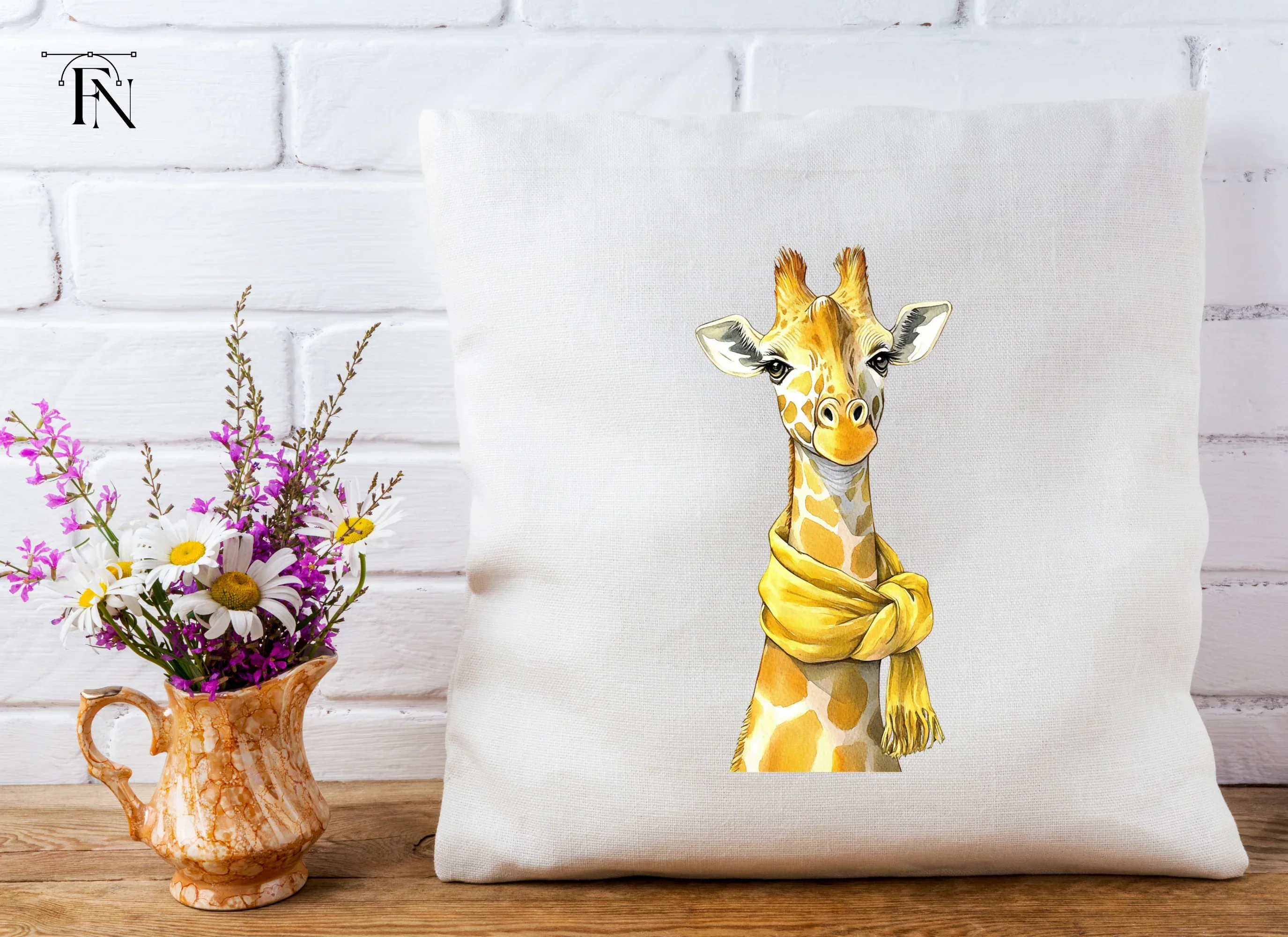 Chic Giraffe with Scarf Clipart Bundle - Image 3