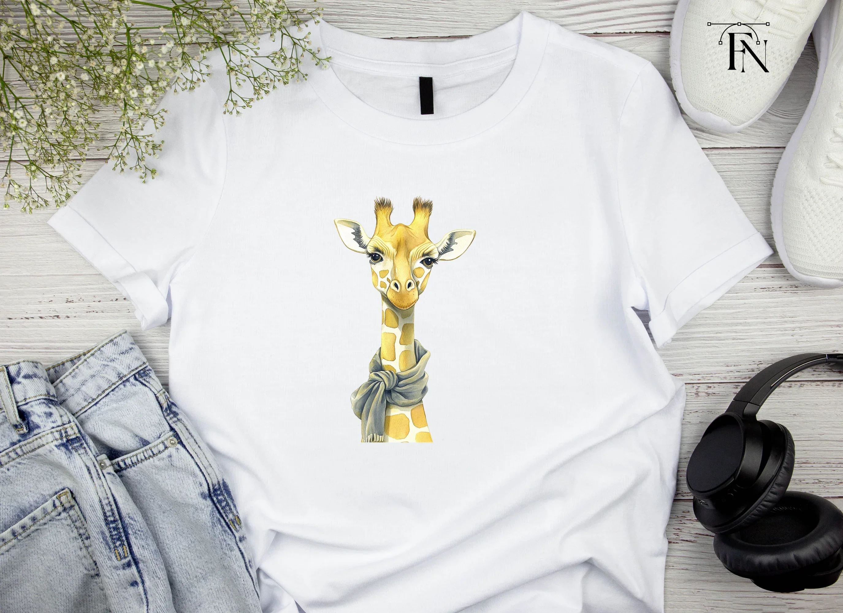 Chic Giraffe with Scarf Clipart Bundle - Image 5