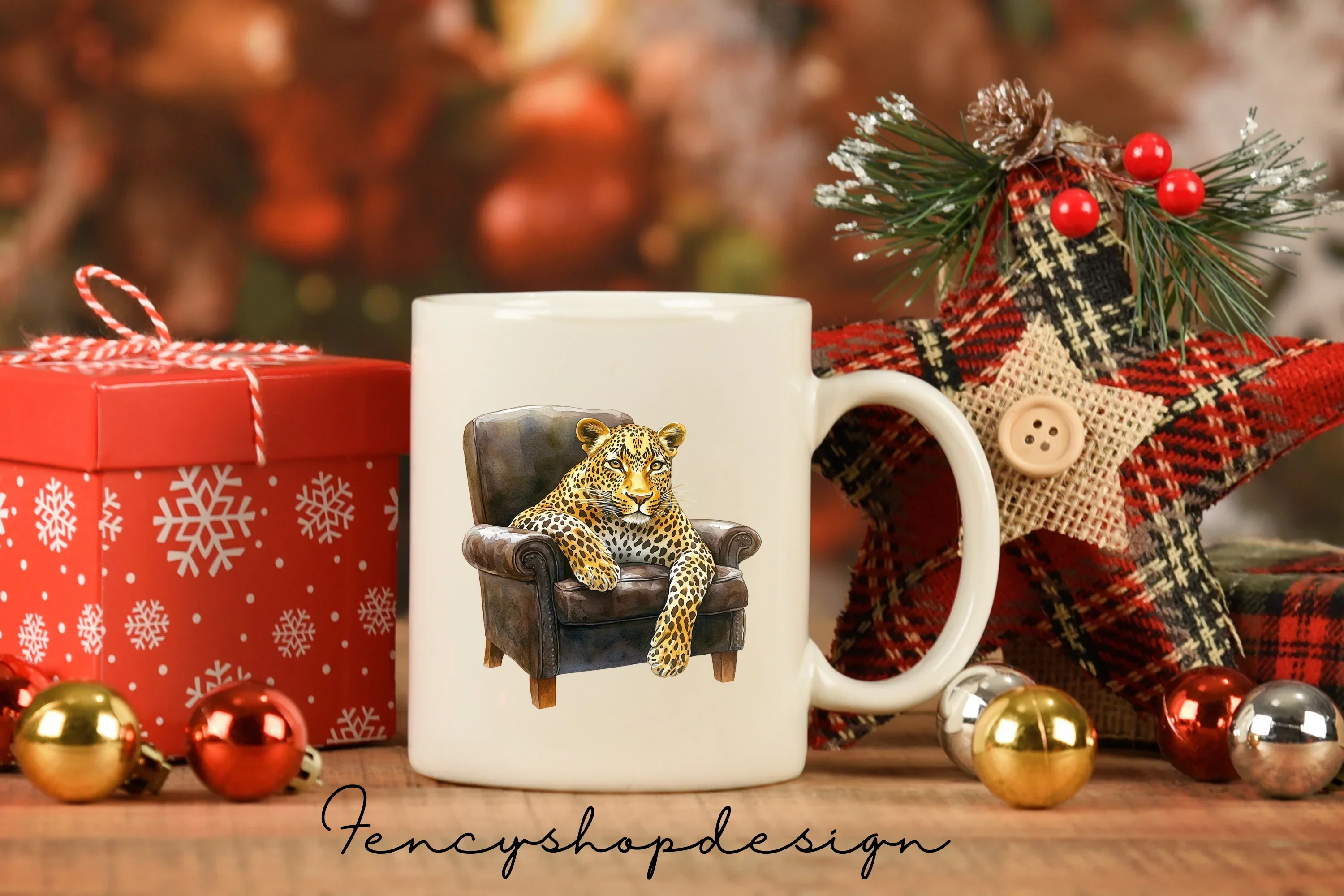 Chic Leopard in Chair Clipart Bundle - Image 3