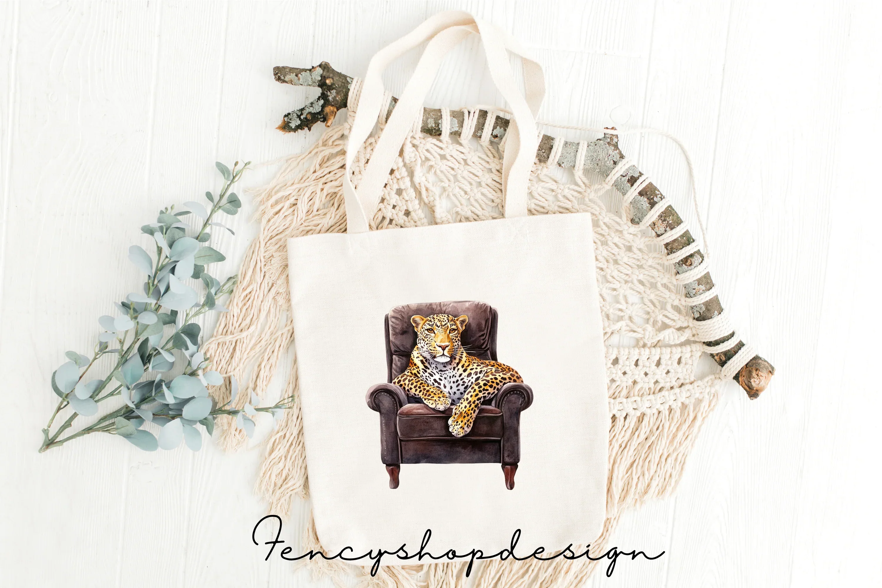Chic Leopard in Chair Clipart Bundle - Image 4