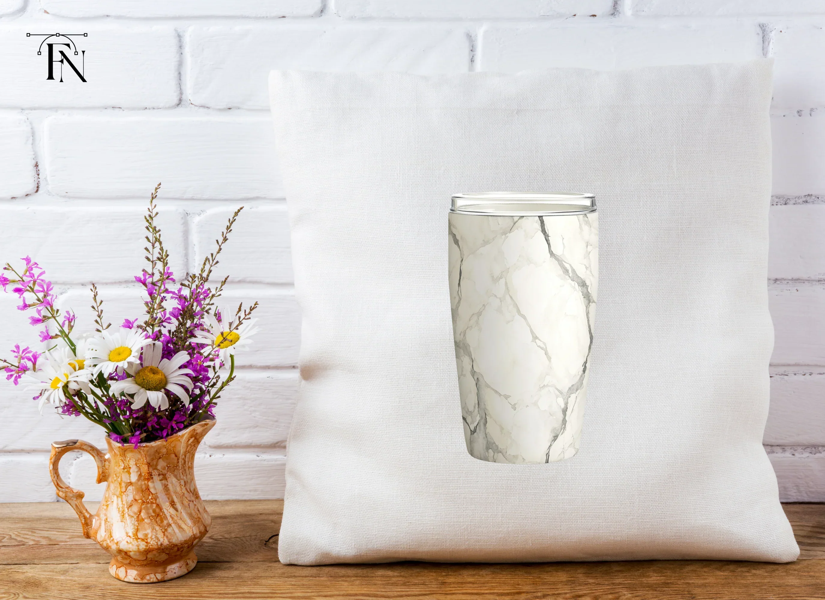 Chic White Marble Tumbler Clipart Bundle - Image 5