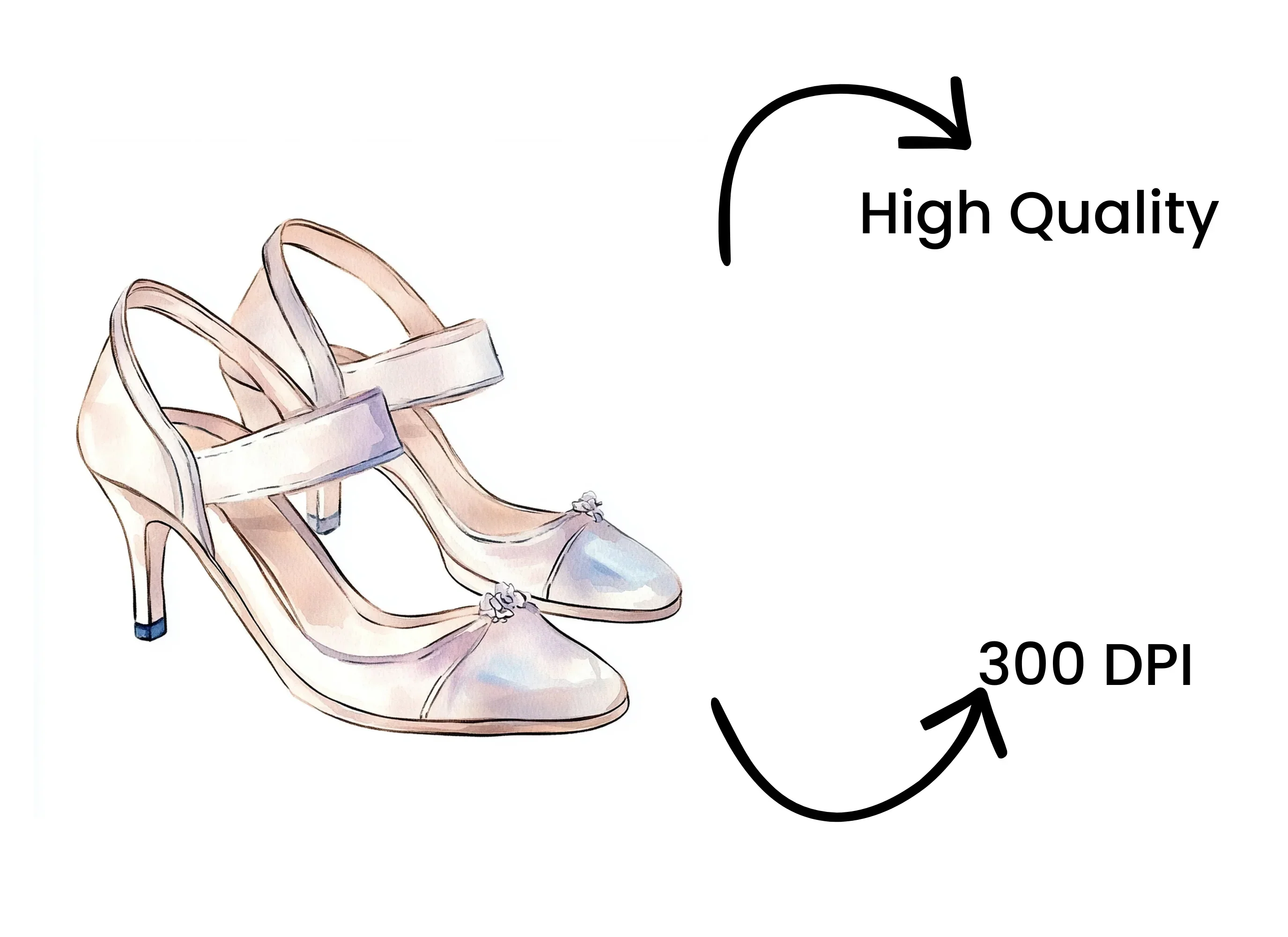 Chic White Mary Jane Wedding Heels Clipart Bundle - Image 4