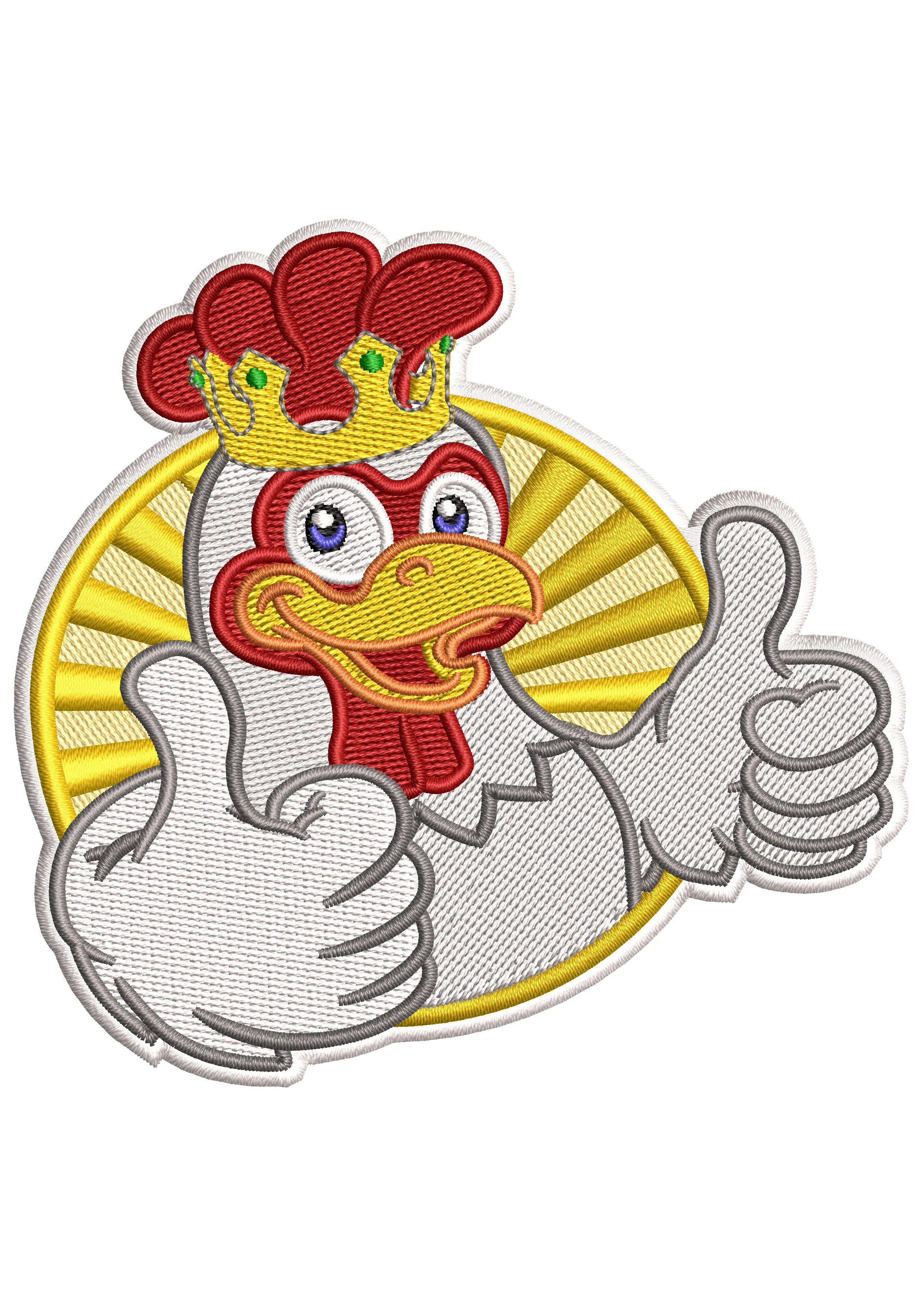 Chicken King Embroidery Design