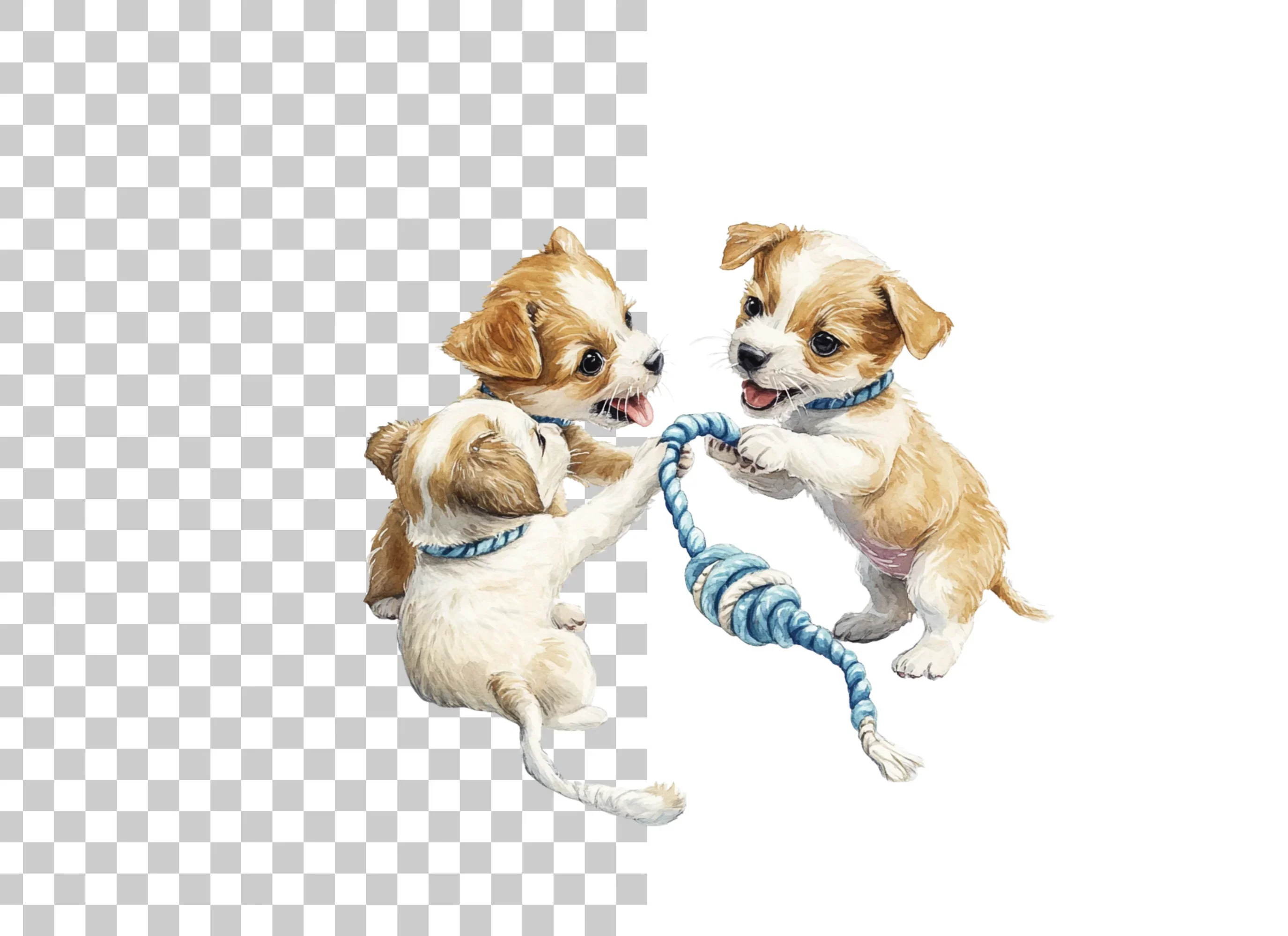 Chihuahua Puppies Playing with Toy Clipart Bundle - Image 2