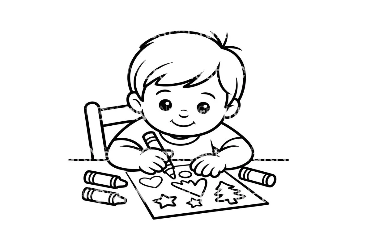 Children Drawing Christmas Pictures Coloring Books - Image 2