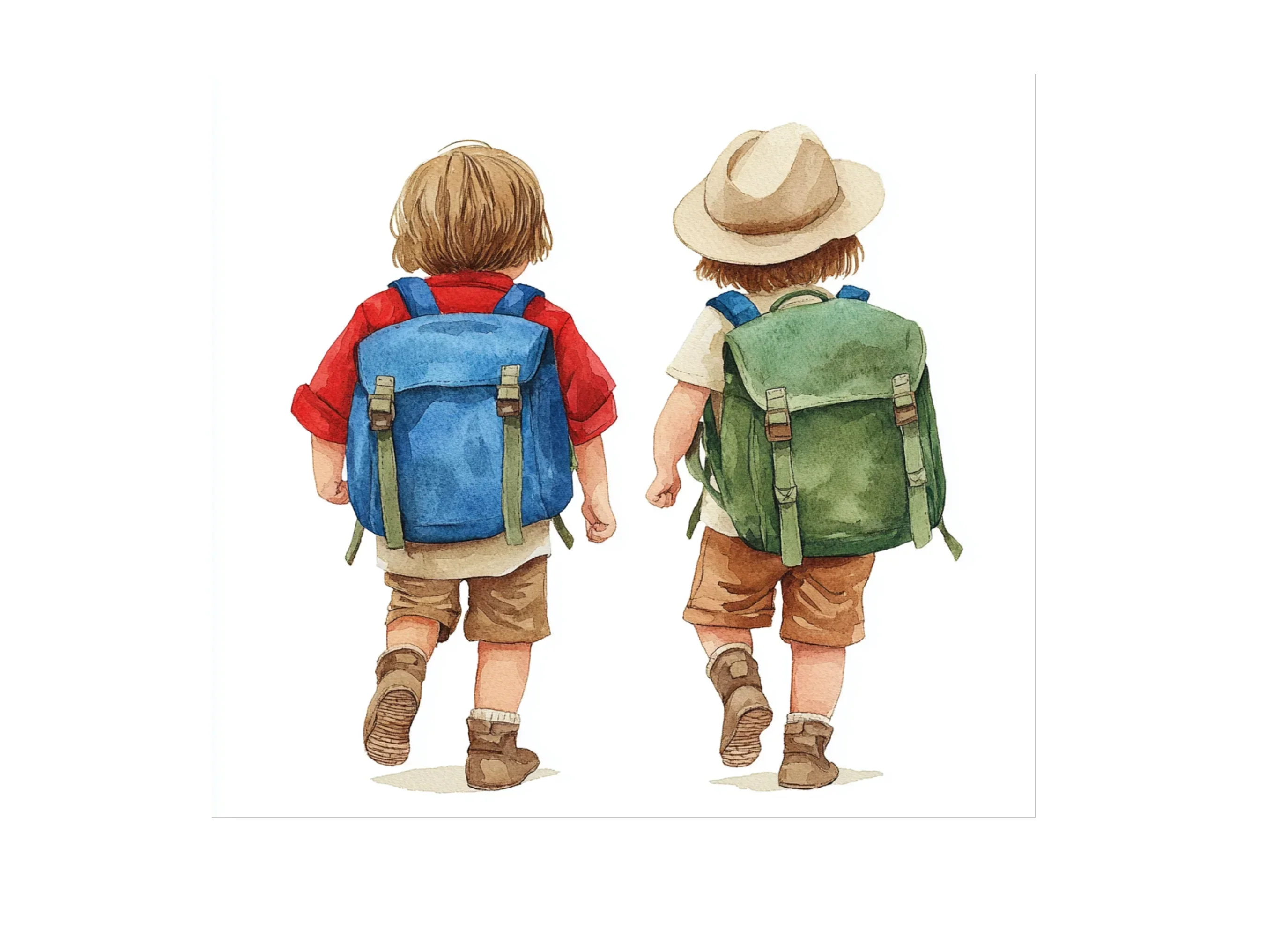 Children Walking with Backpacks Clipart Bundle - Image 3