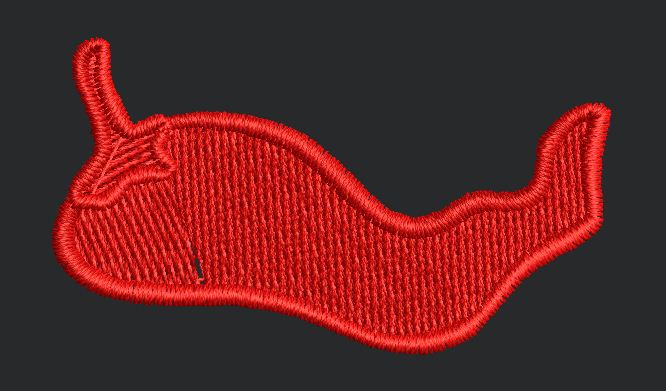 Chili Pepper Curve Embroidery Design