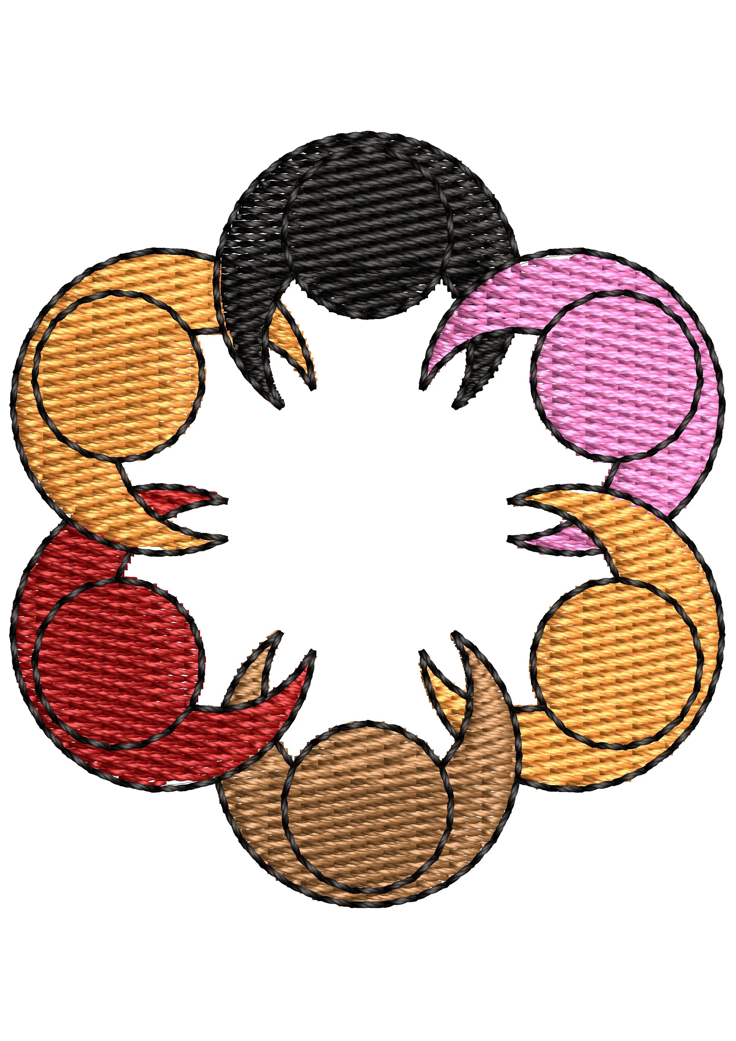 Chilled Group Embroidery Design