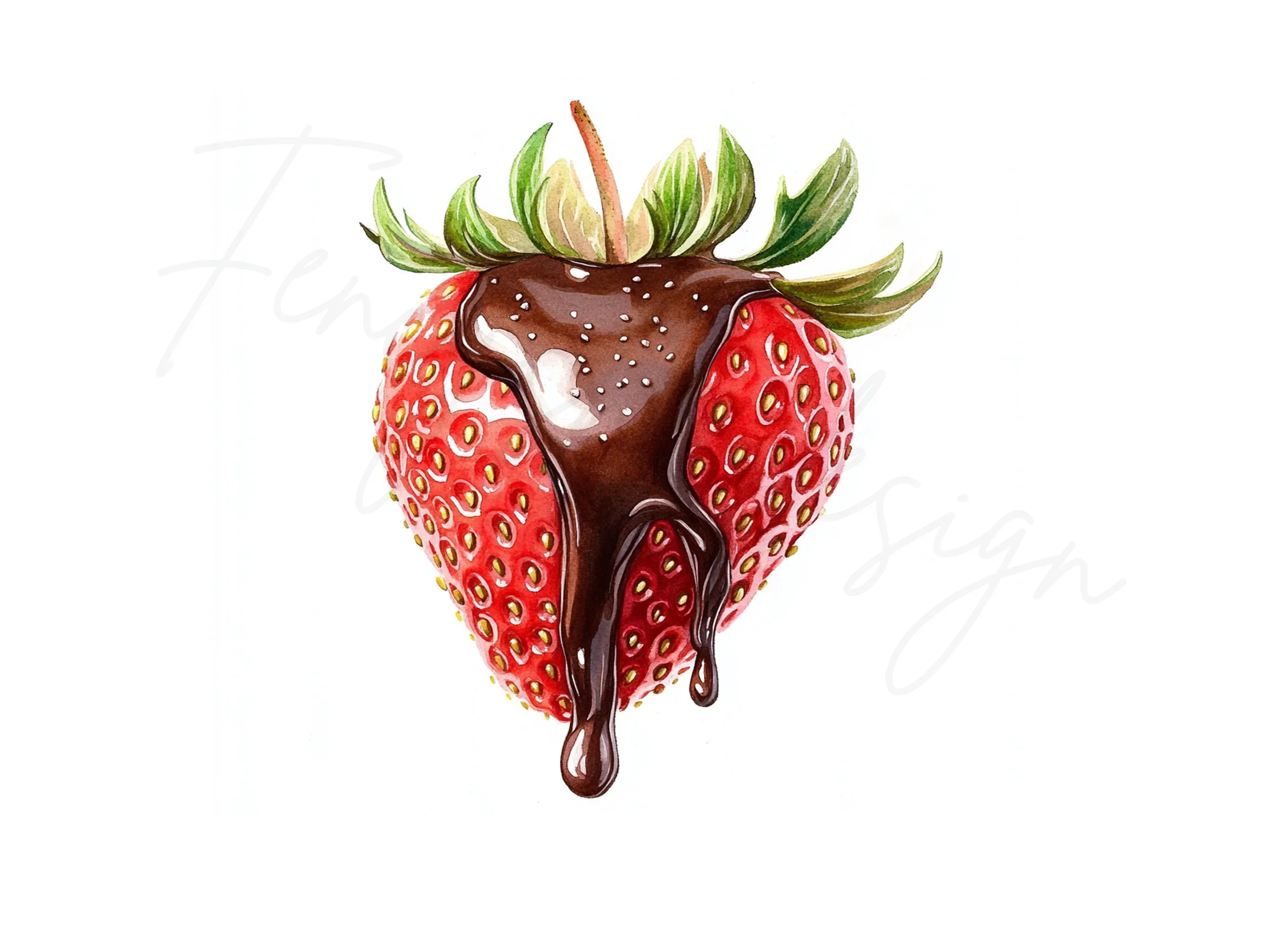 Chocolate Dipped Strawberry Clipart Bundle - Image 3
