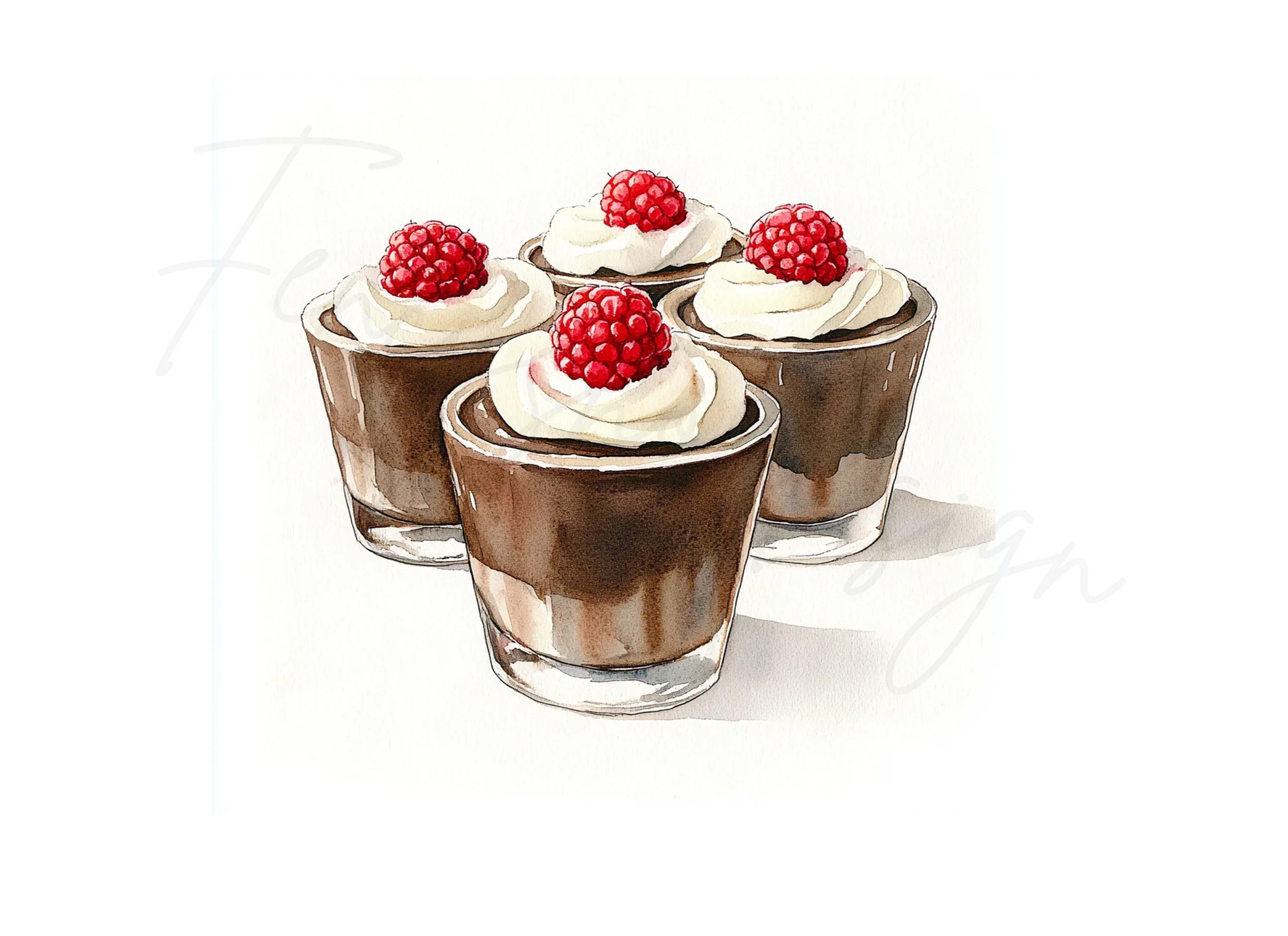 Chocolate Raspberry Dessert Clipart Bundle - Image 2