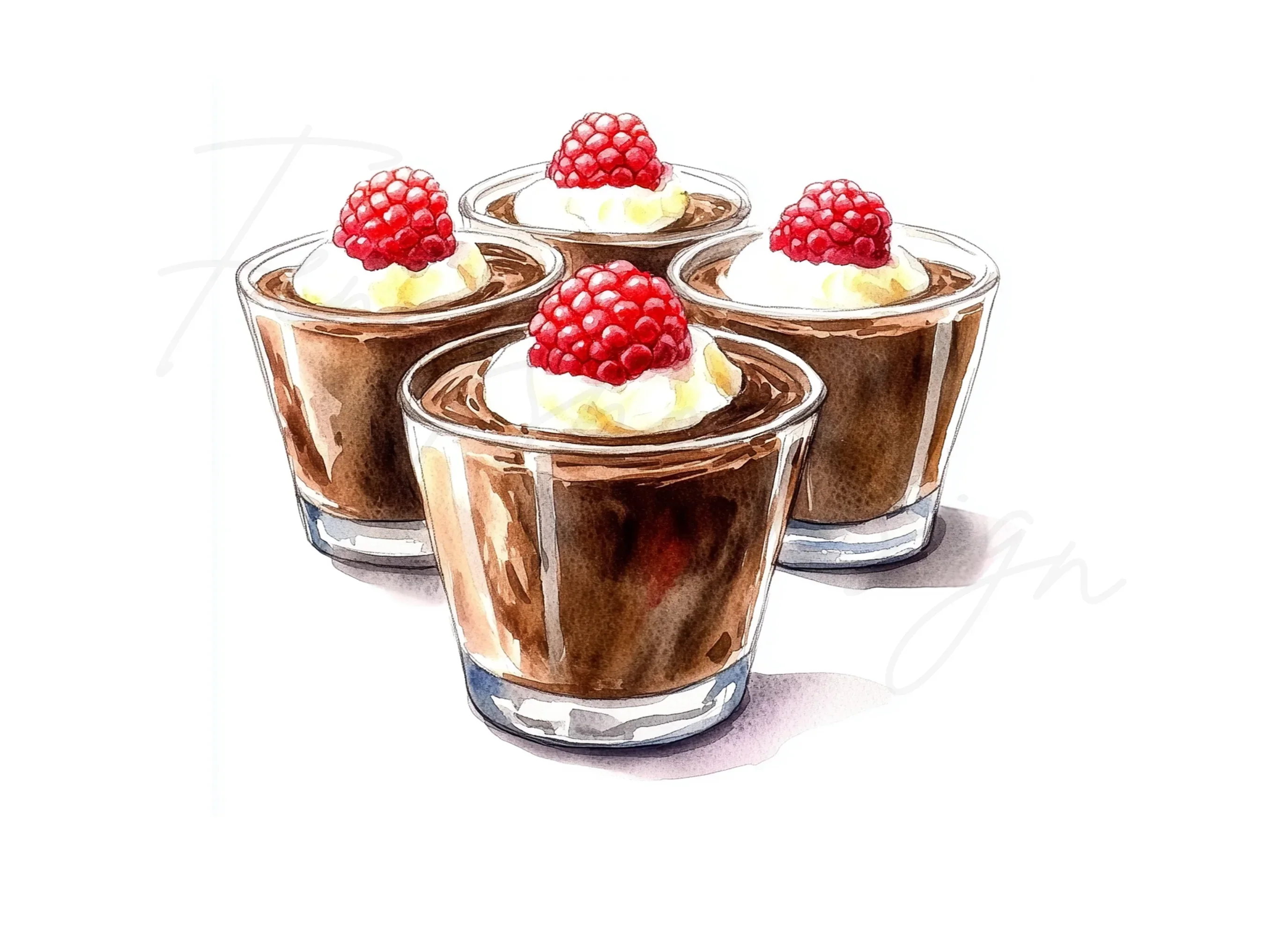 Chocolate Raspberry Dessert Clipart Bundle - Image 3