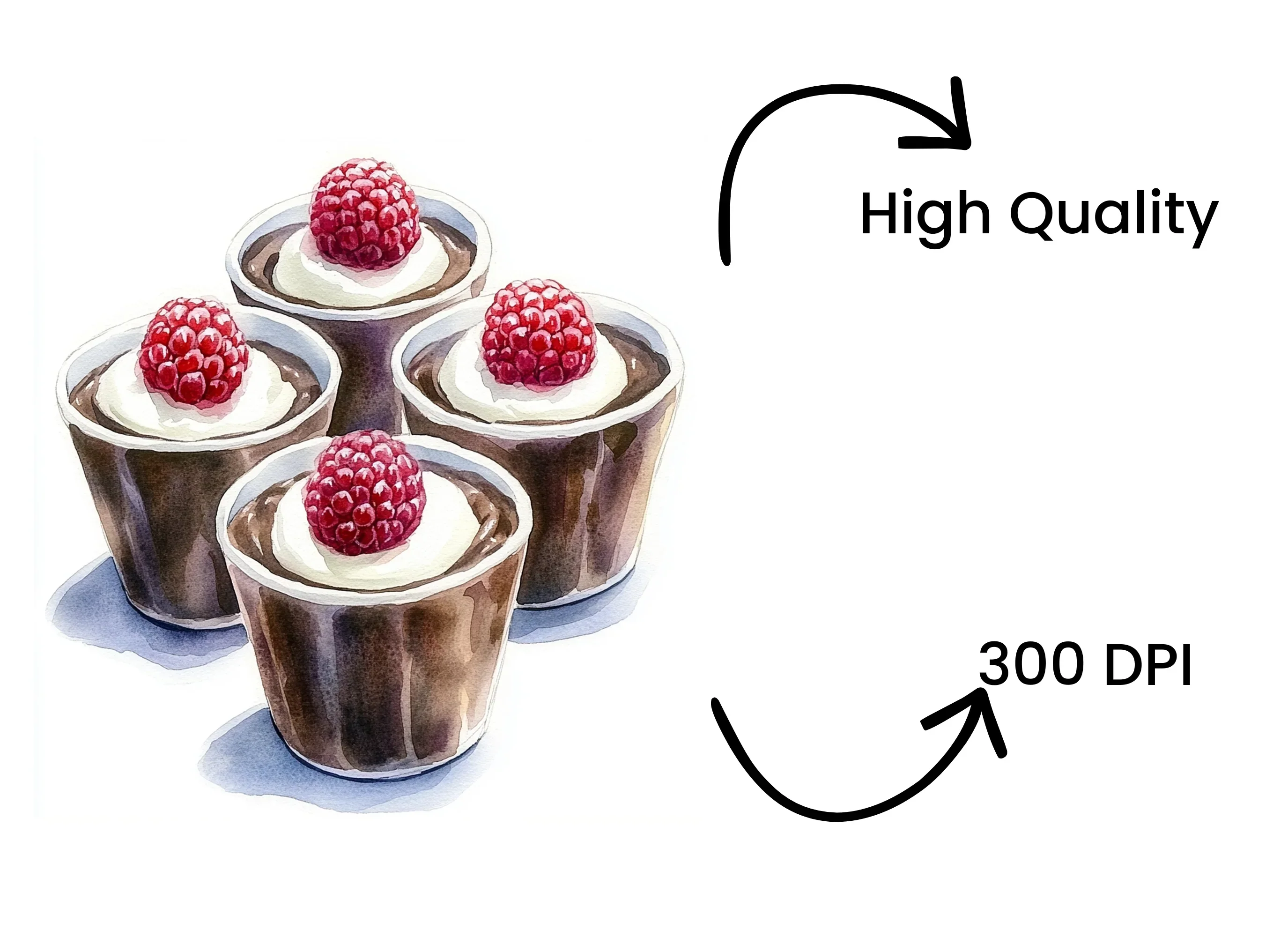 Chocolate Raspberry Dessert Clipart Bundle - Image 4