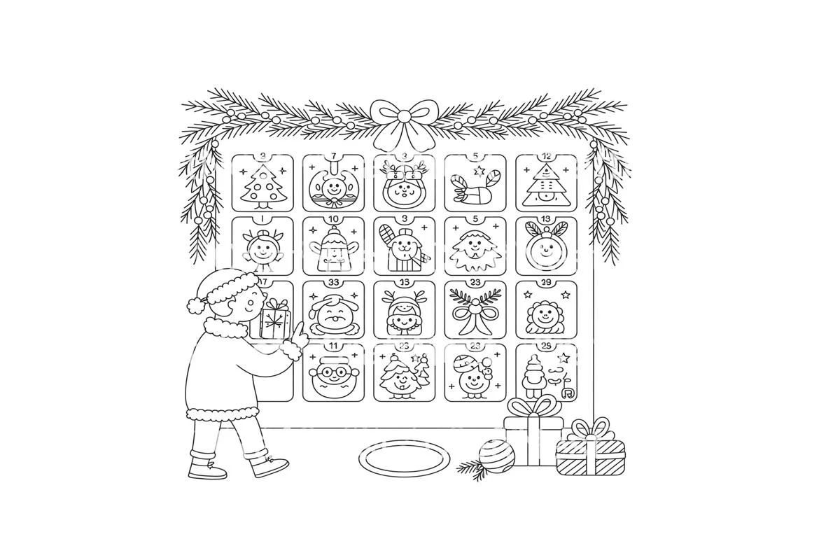 Christmas Advent Calendar Coloring Books - Image 2