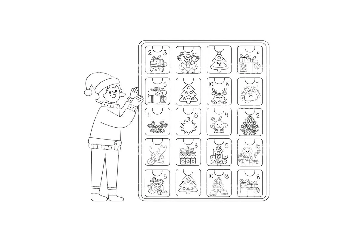 Christmas Advent Calendar Coloring Books - Image 4