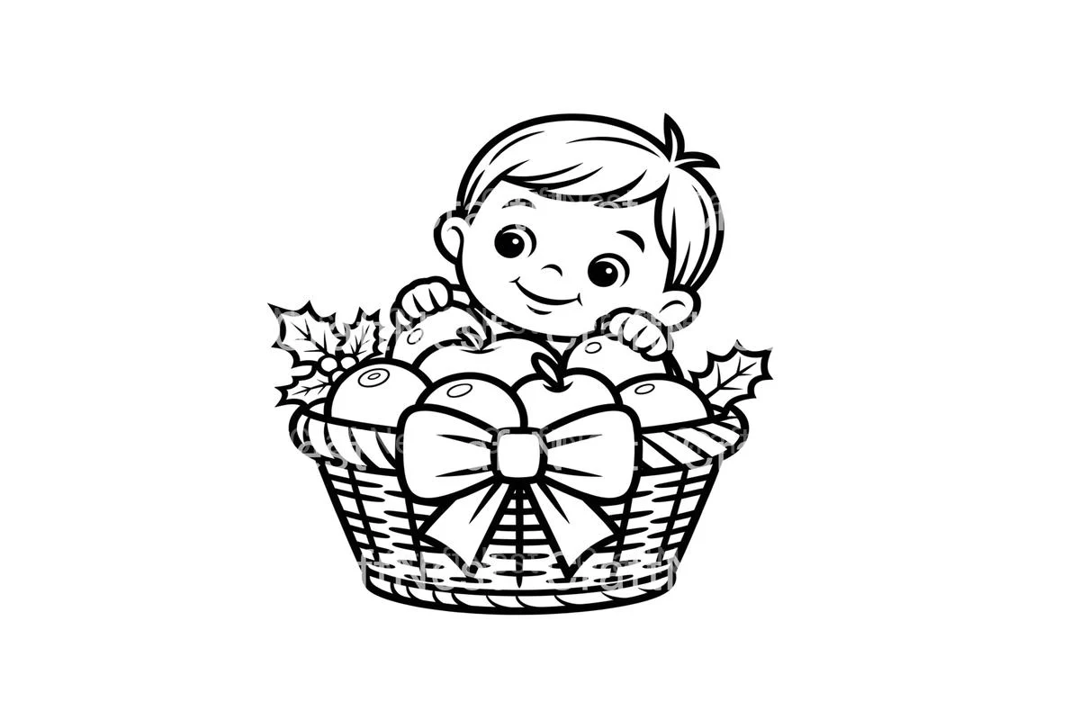 Christmas and Fruit Basket Coloring Books - Image 2