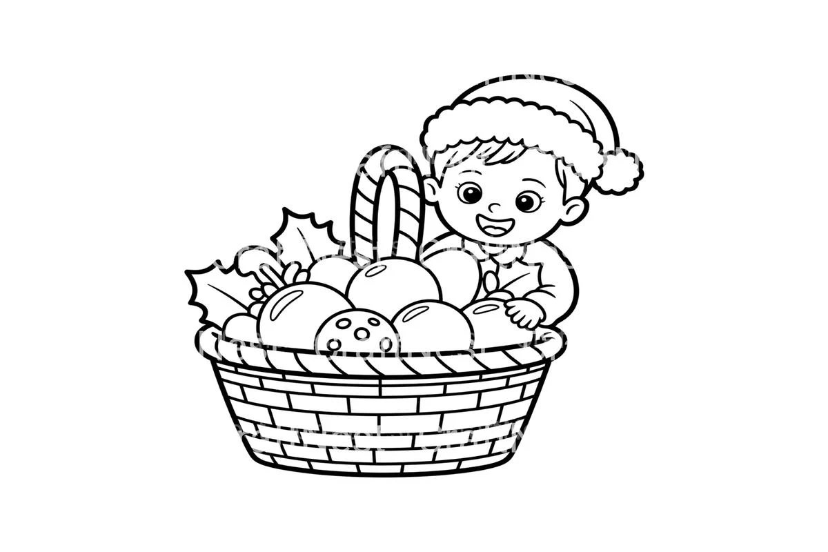 Christmas and Fruit Basket Coloring Books - Image 3